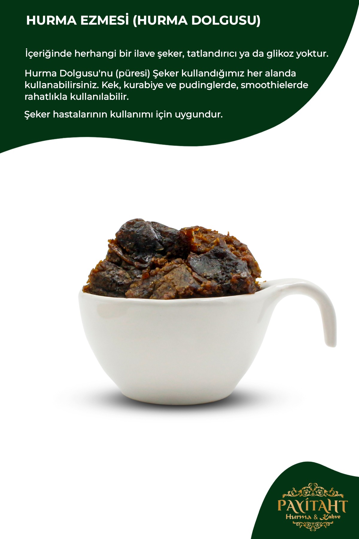 PAYİTAHT HURMA EZMESİ ŞEKERSİZ 1 KG 5’Lİ PAKET