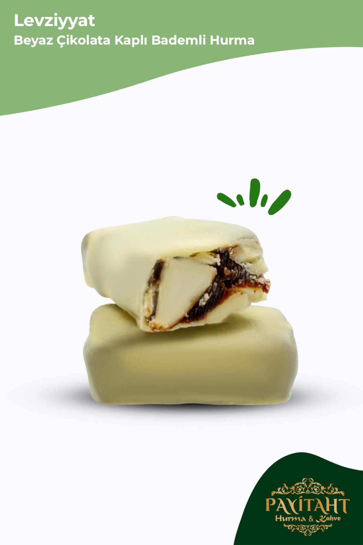 PAYİTAHT DATE LEVZİYYAT WHITE CHOCOLATE COVERED ALMOND 250 GR 3 PACKAGE