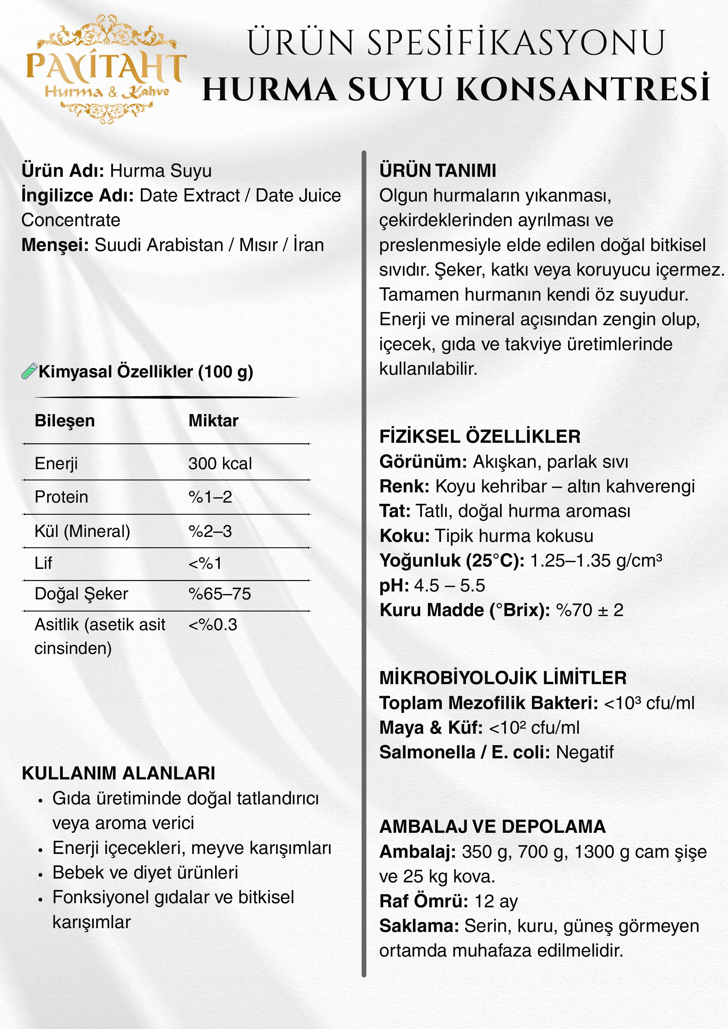 HURMA SUYU KONSANTRESİ 25 KG