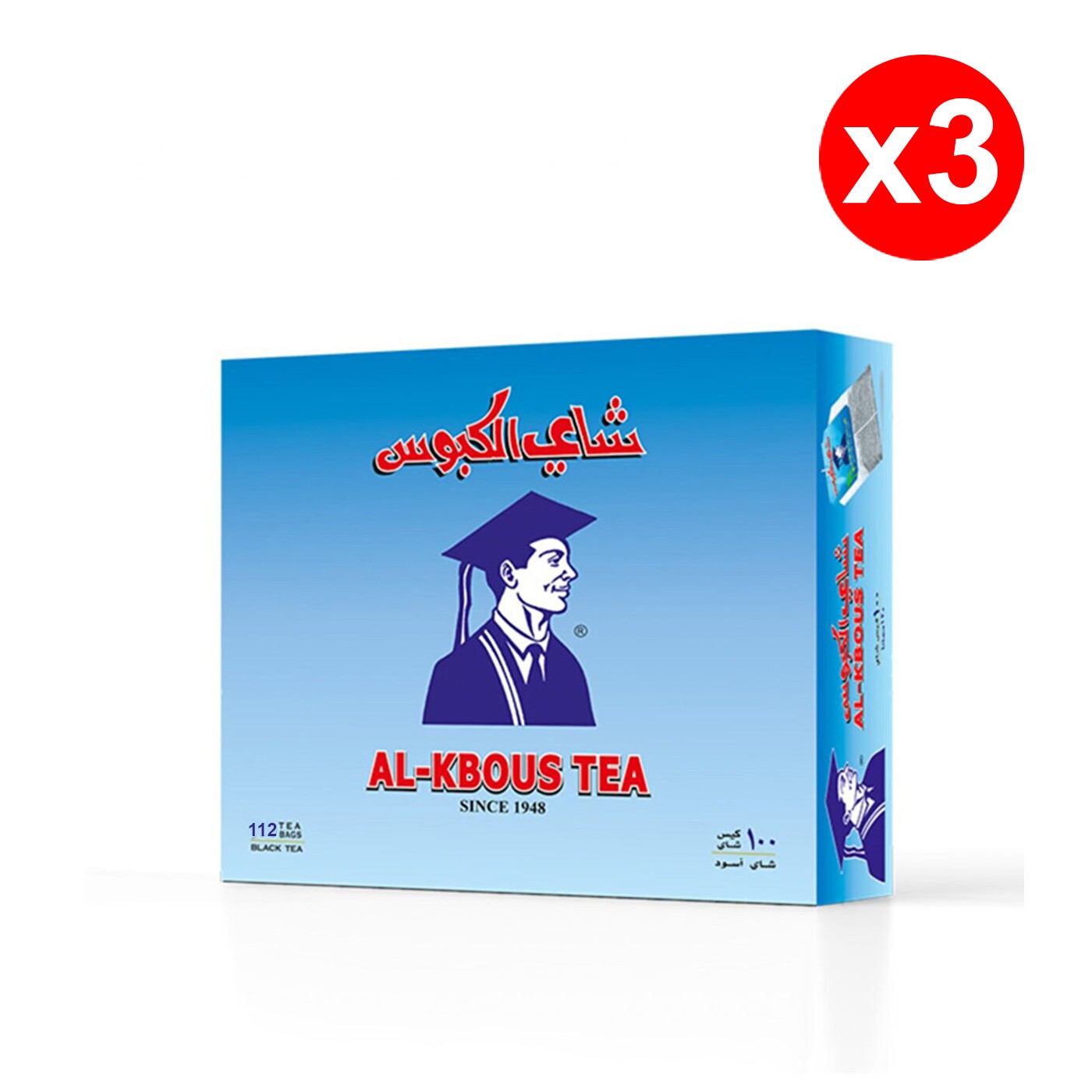  AL-KBOUS BLACK TEA 100-PACK TEA 3 BAGS