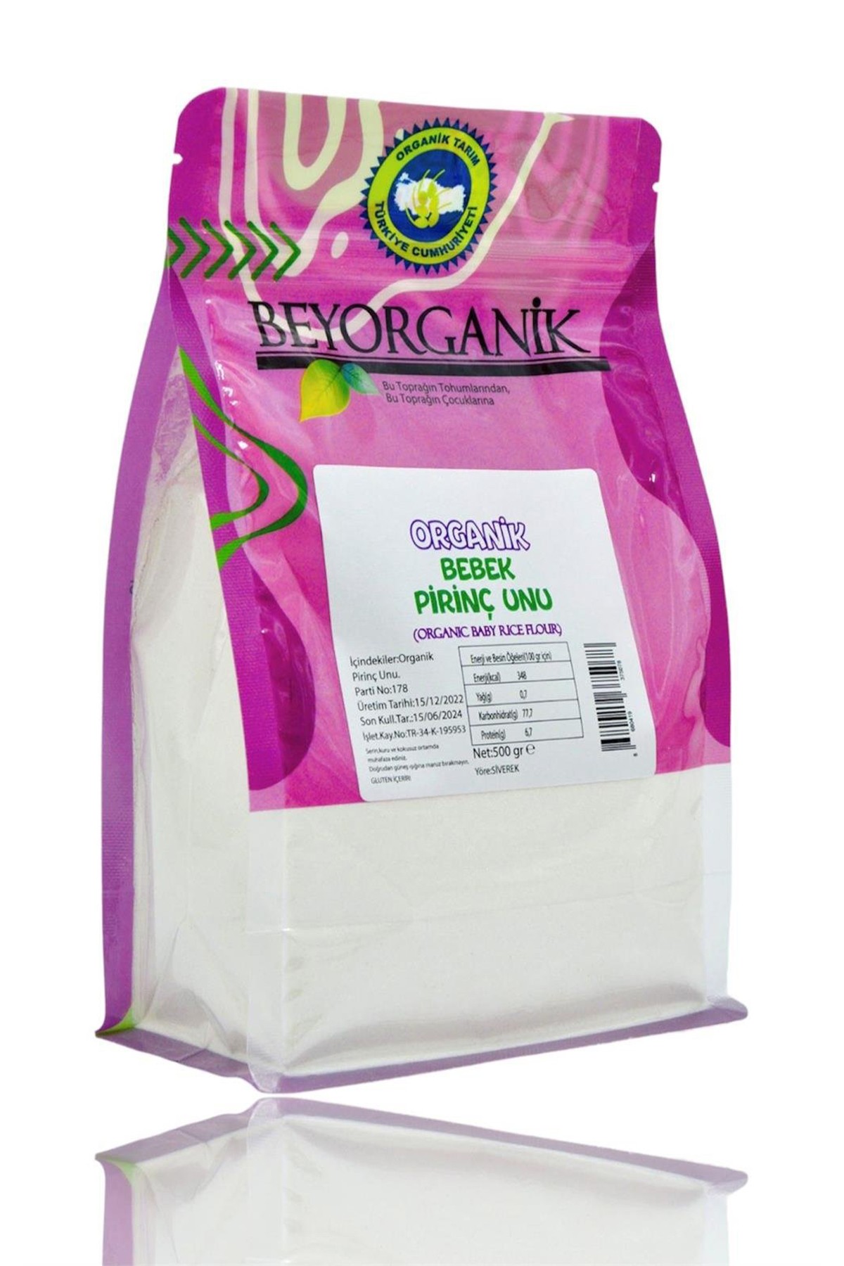 ORGANİK BEBEK PİRİNÇ UNU 500GR +6 AY