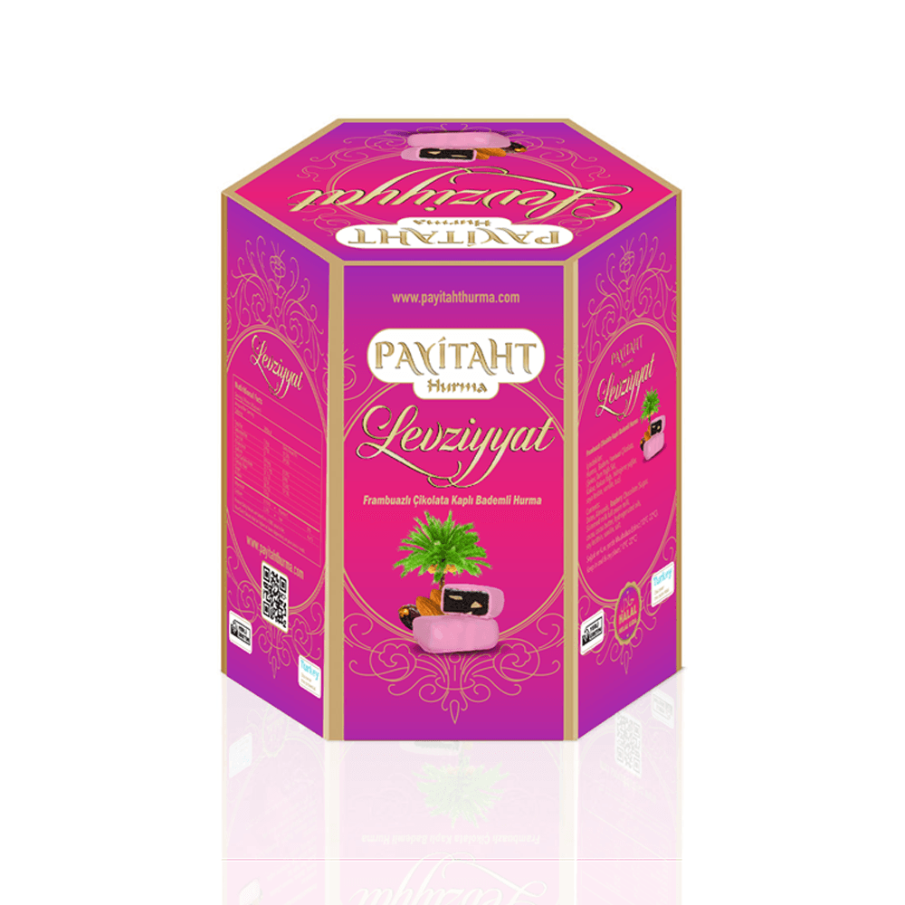 Payitaht Hurma Levziyyat - Frambuazlı Çikolata Kaplı Bademli Hurma 250gr x5 Paket