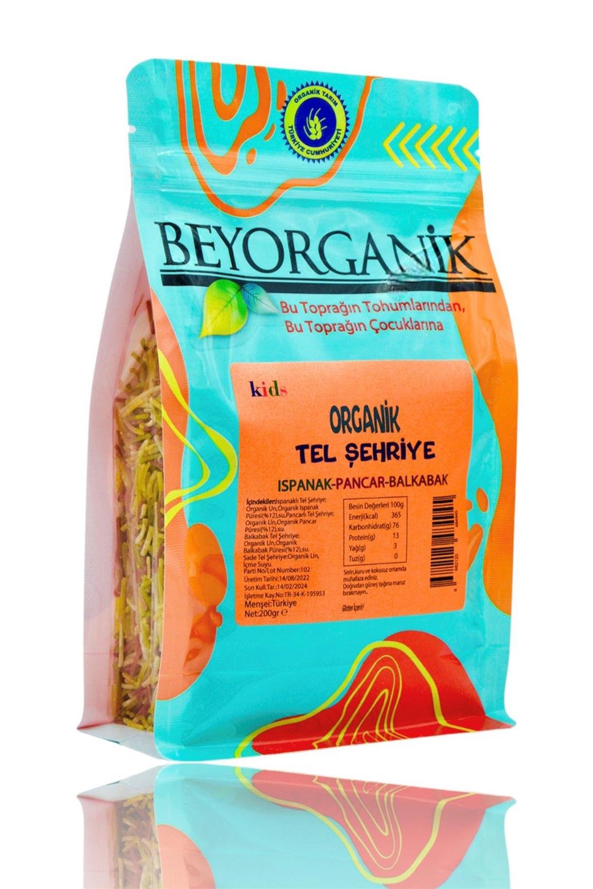 ORGANİK TEL ŞEHRİYE ISPANAKLI PANCARLI BALKABAKLI 200GR