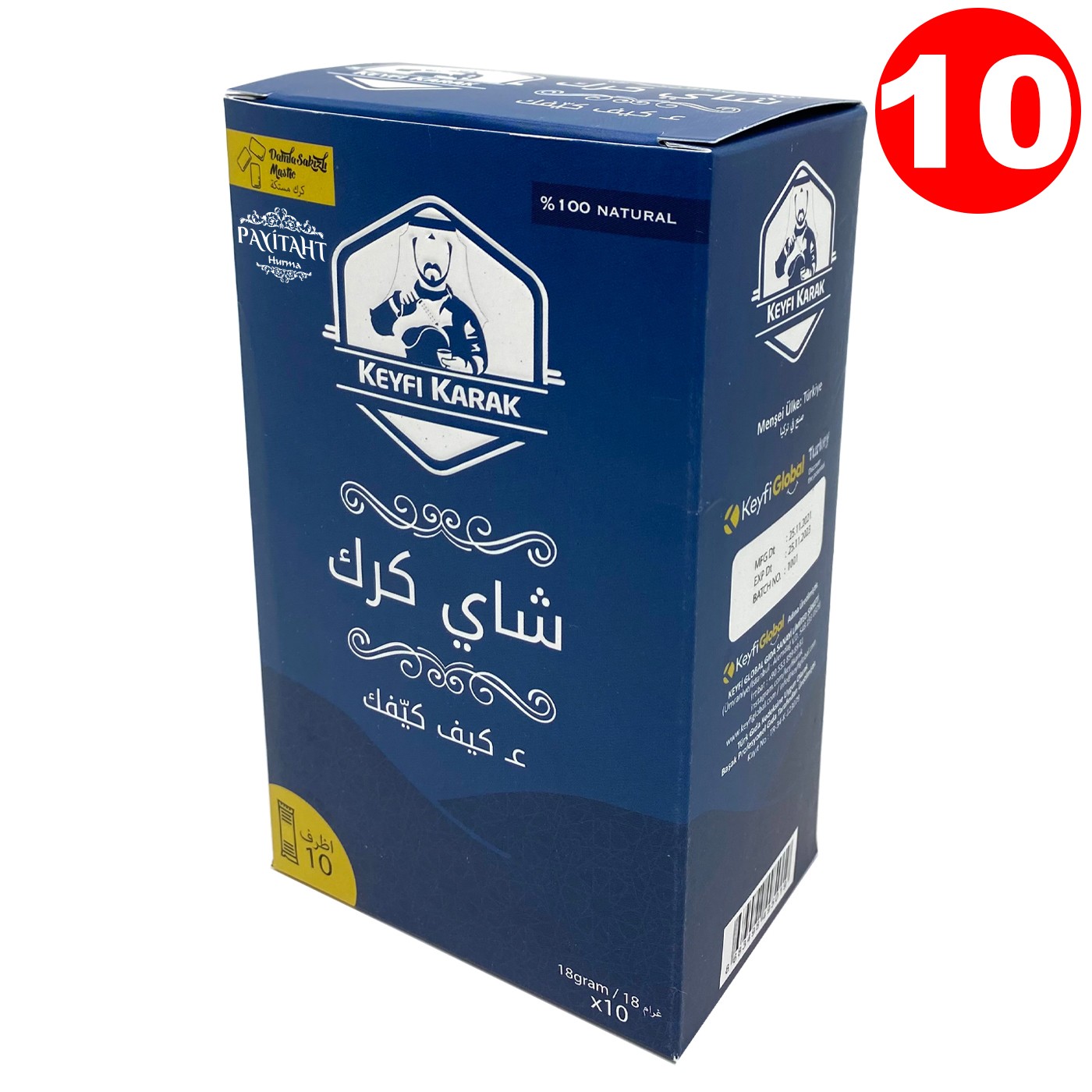 Keyfi Karak Tea Mastic Flavored 10 Stick x 10 Pack