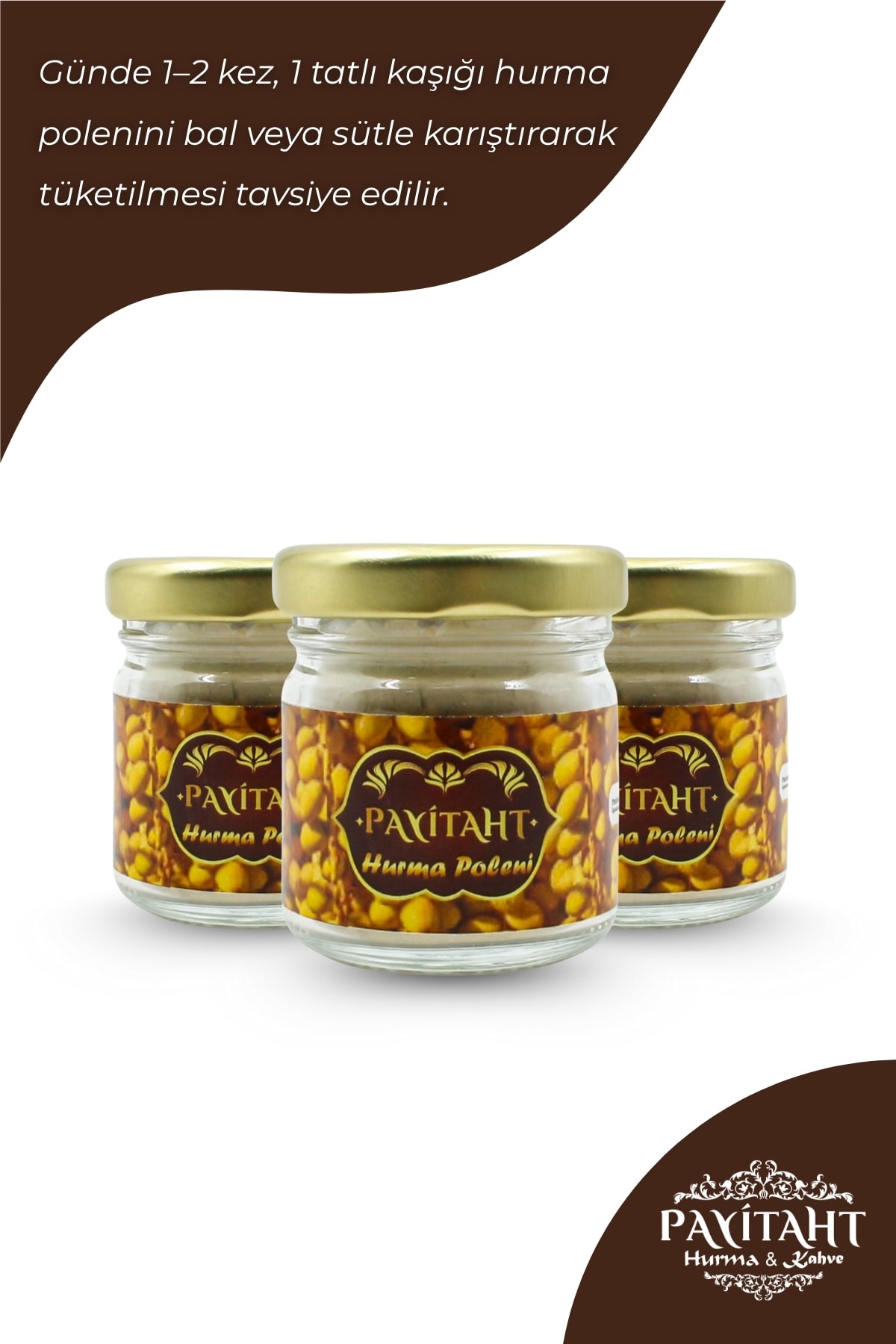 PAYITAHT HURMA-ADDITIVE-FREE ORGANIC 100% PURE NATURAL MEDINA DATE POLLEN 20 GR 3 PACKAGE