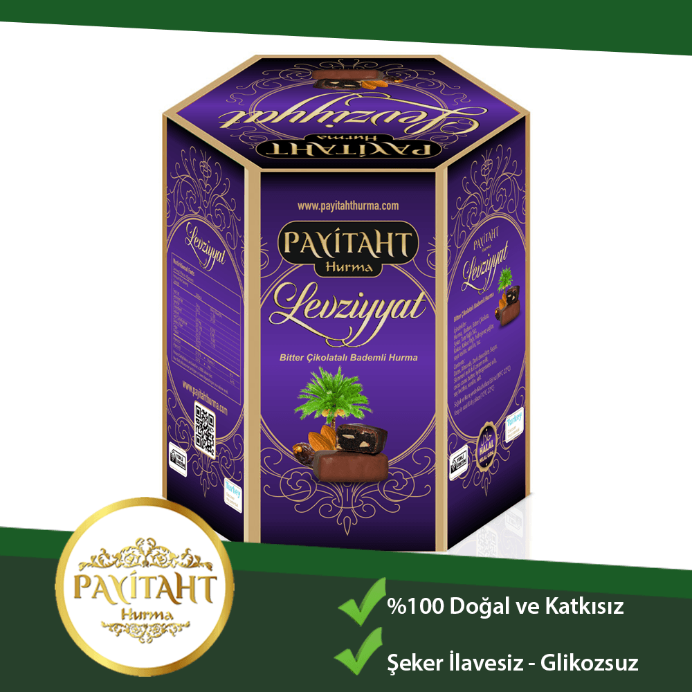 PAYİTAHT DATE Levziyyat - Dark Chocolate Covered Almond Dates 250g.