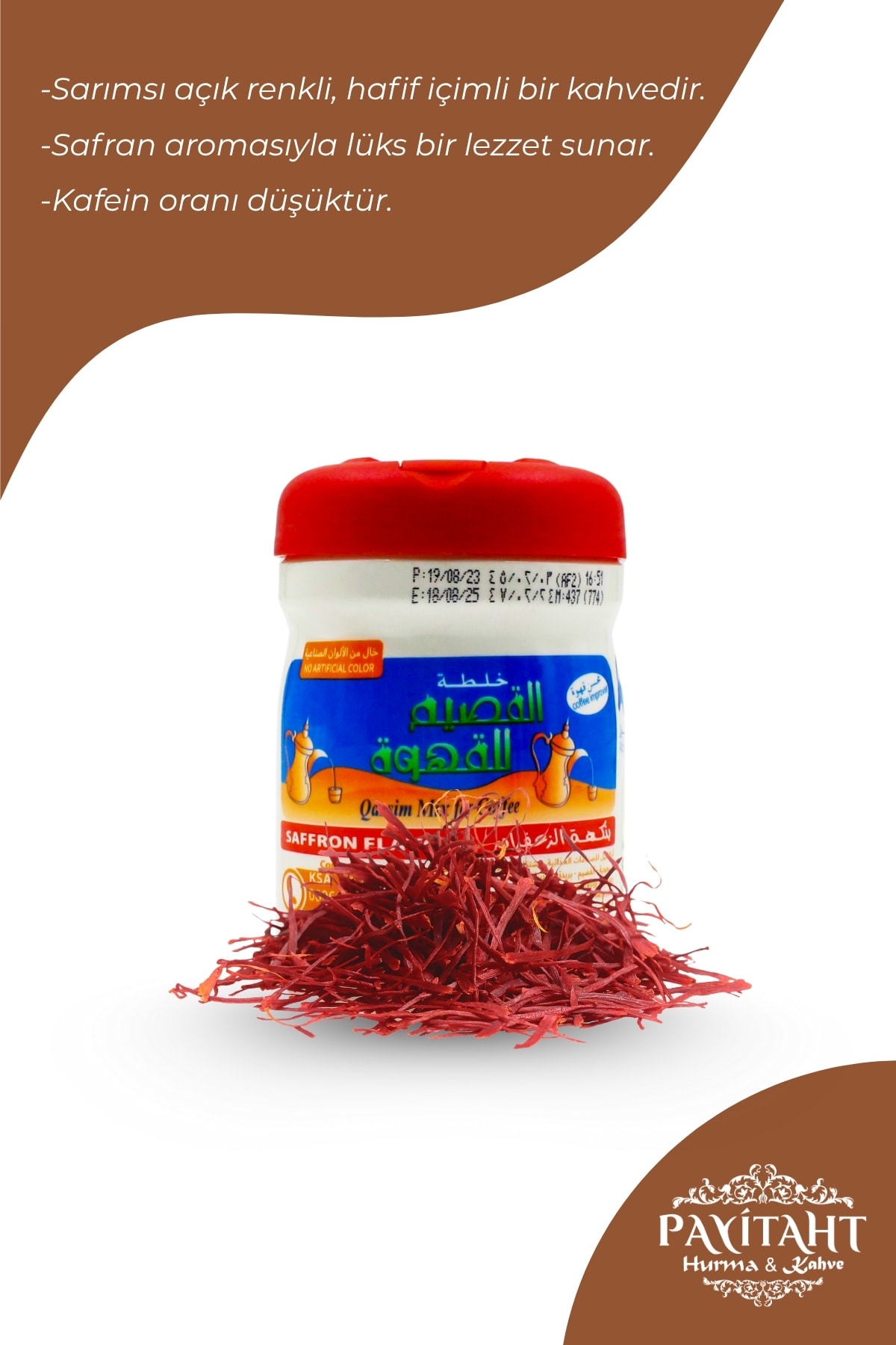 QASSİM MIX COFFEE ORIGINAL ARABIC COFFEE SAFRAN FLAVOUR 125 GR