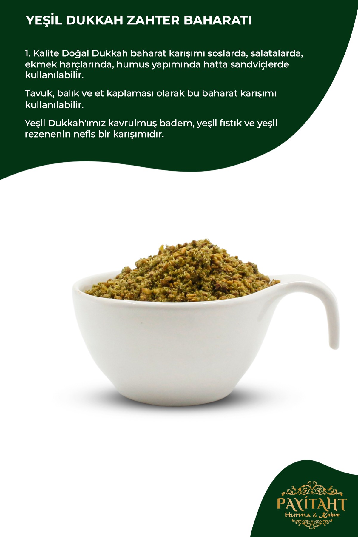 GREEN DUKKAH SPICE BLEND (ZAHTER) 200 GR 5 PACKAGE