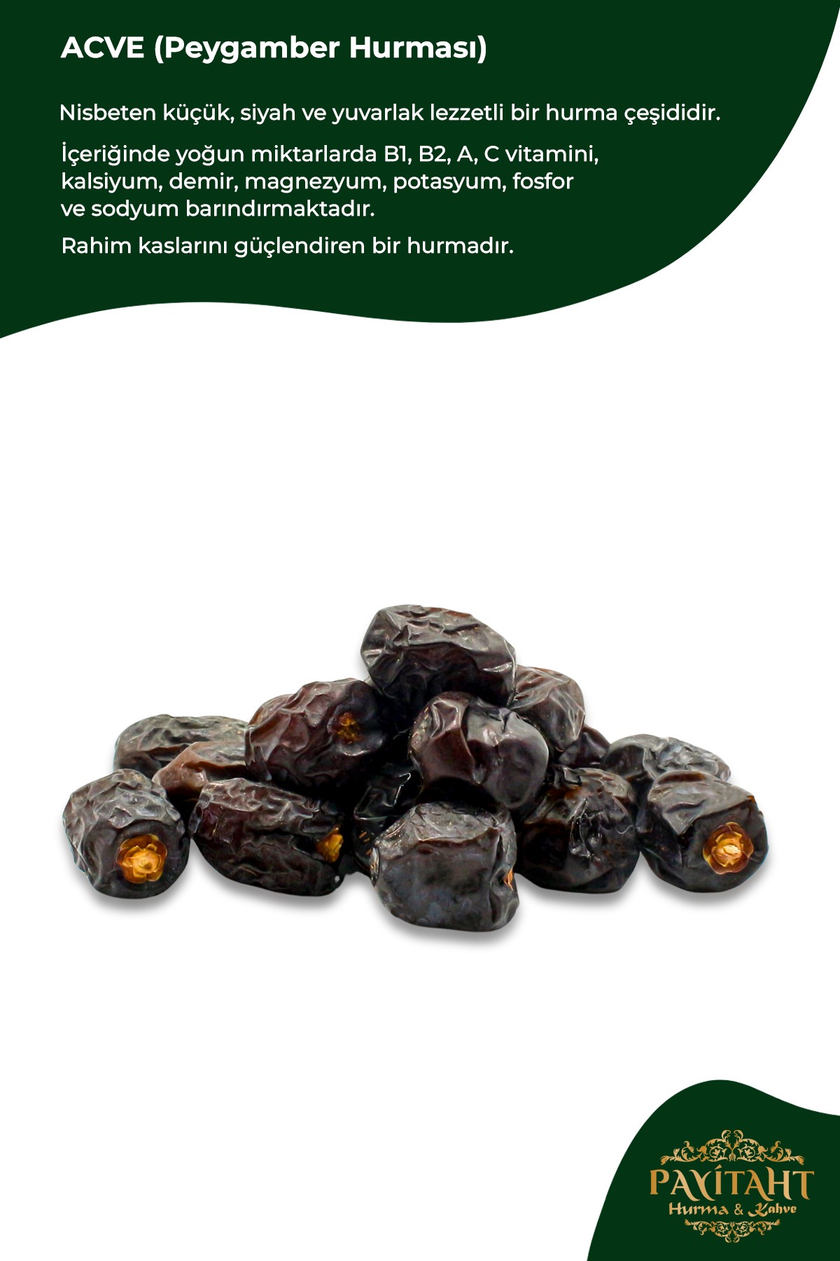 PAYİTAHT HURMA ACVE LUXURY MEDINA DATE NEW PRODUCT 1 KG PACKAGE