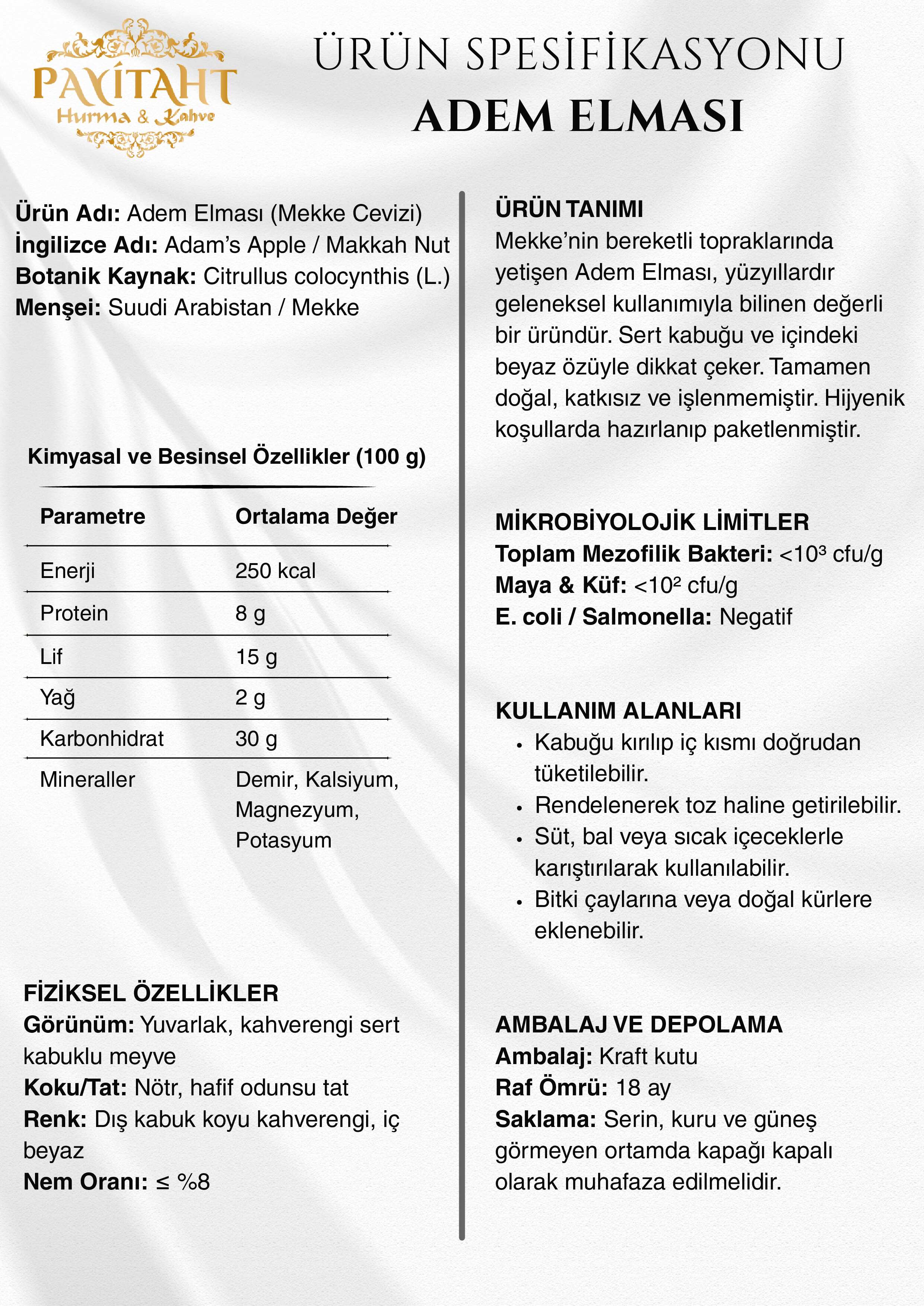 Adem Elması(Mekke Cevizi) Doğum ve Doğum Sonrası, Kadın Sağlığı, Sindirim Rahatlatıcı Ceviz 1 Adet