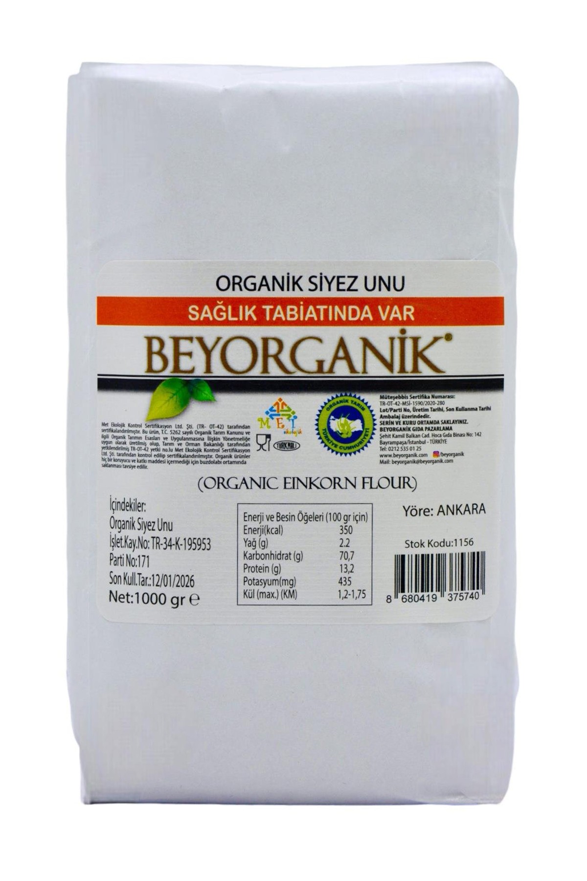 ORGANİK SİYEZ UNU 1KG