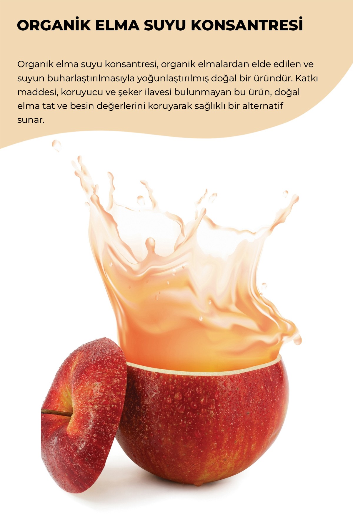 ORGANİK ELMA SUYU KONSANTRESİ 1300GR TATLANDIRICI
