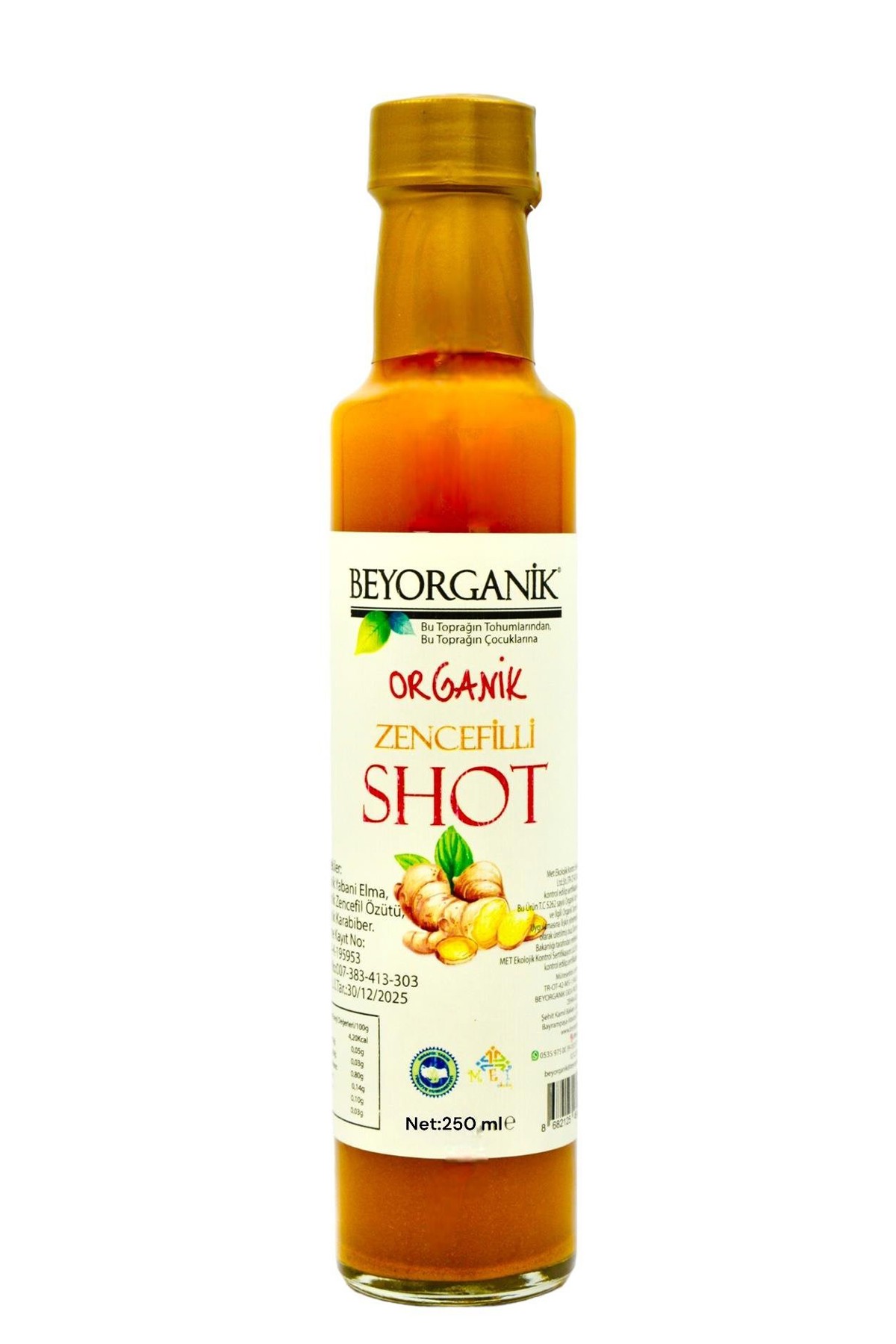 ORGANİK ZENCEFİLLİ SHOT 250ML