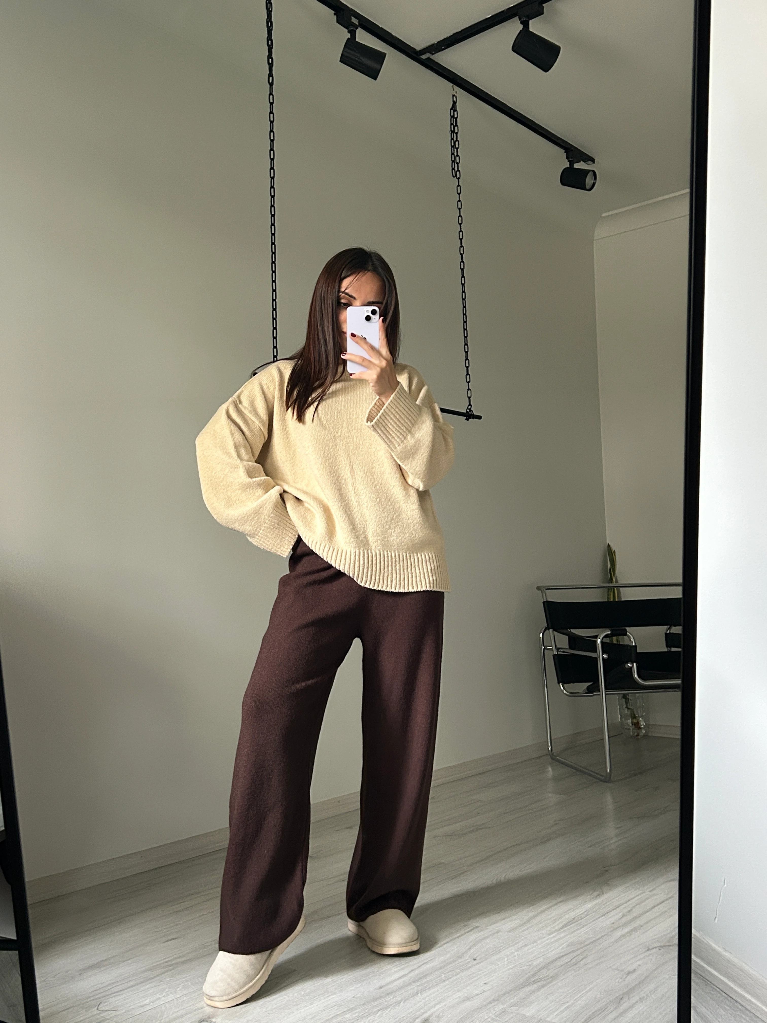 Triko pantolon kahve