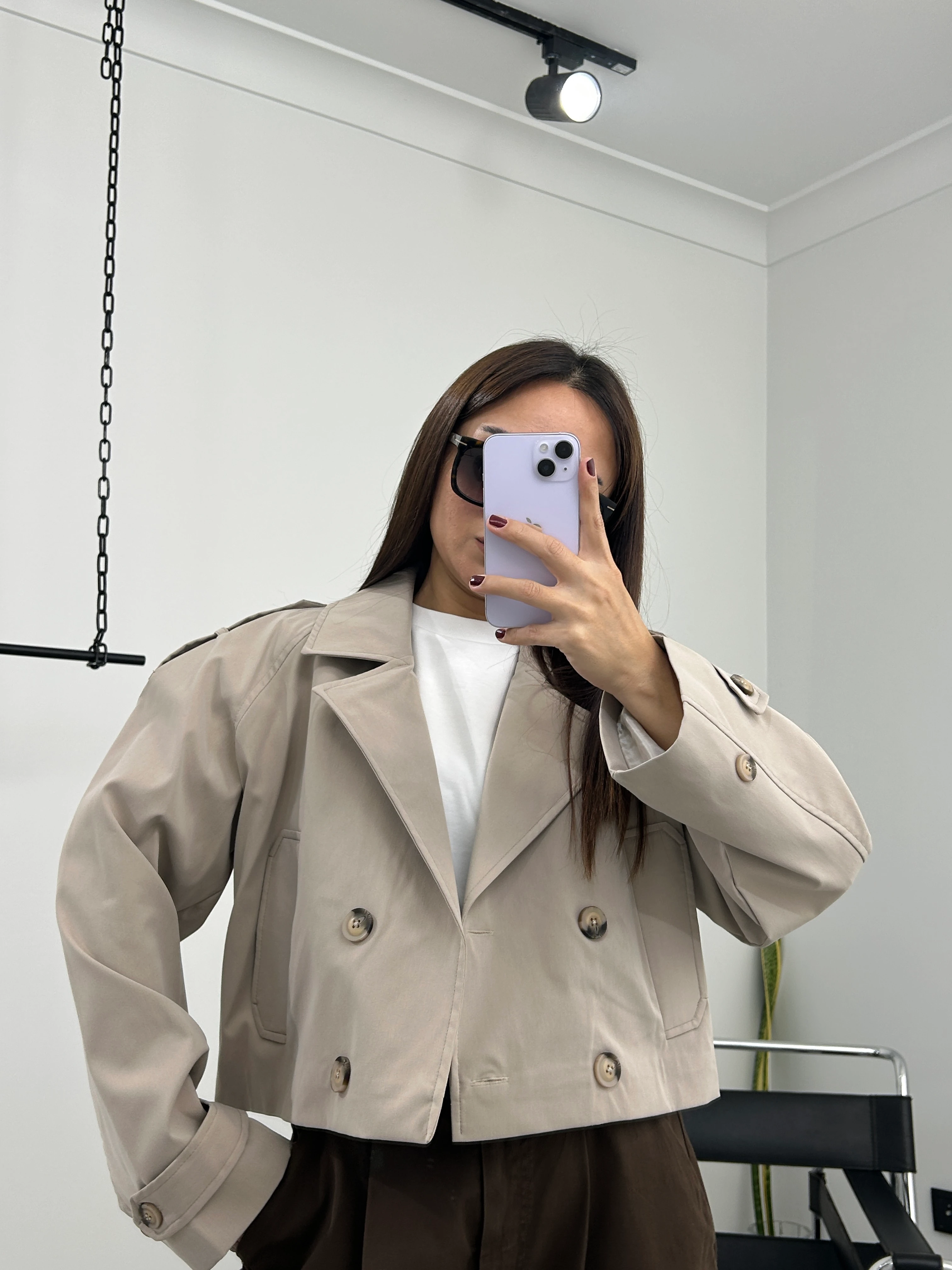 Kısa Trençkot taş