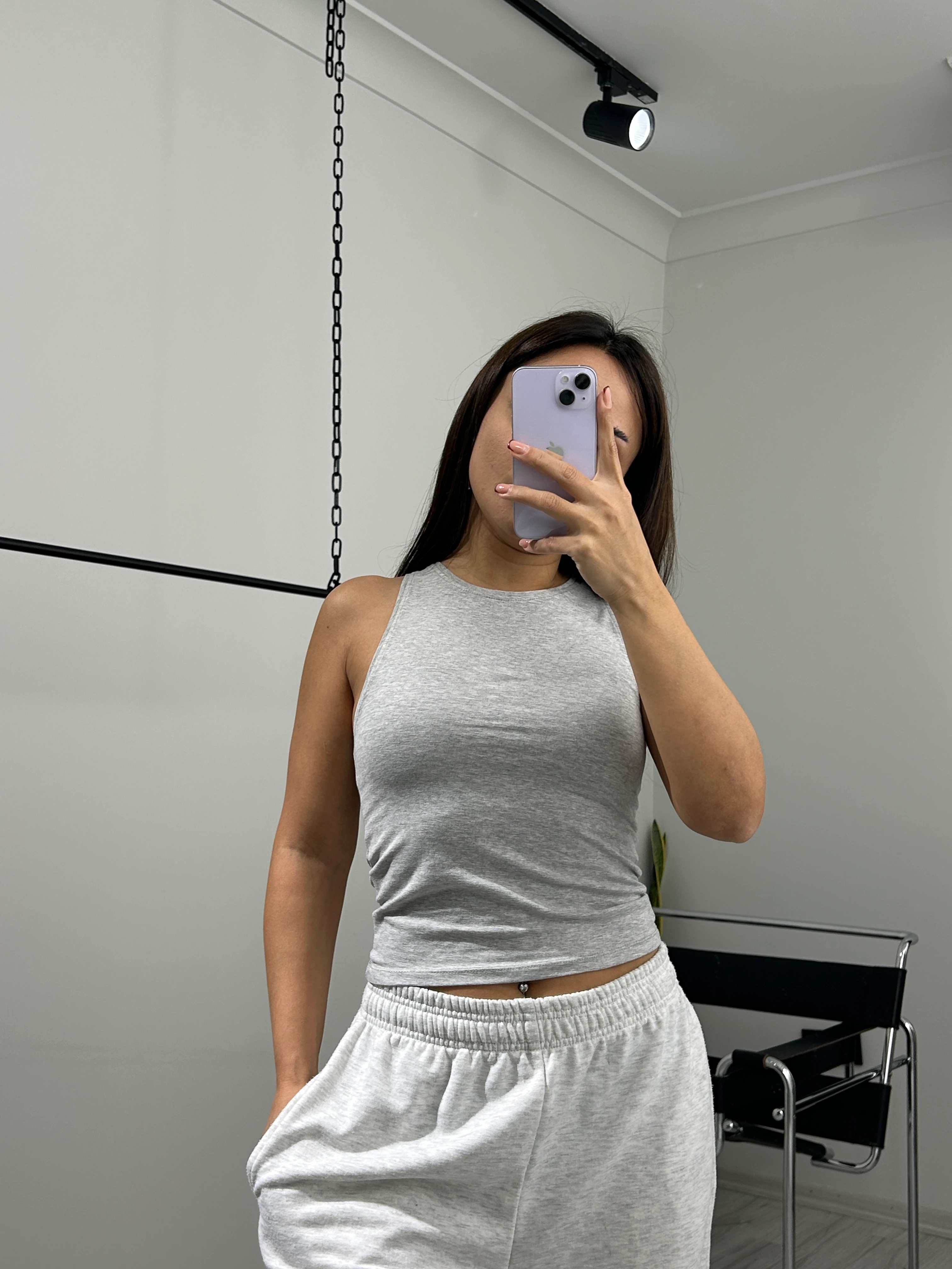 Halter yaka gri atlet