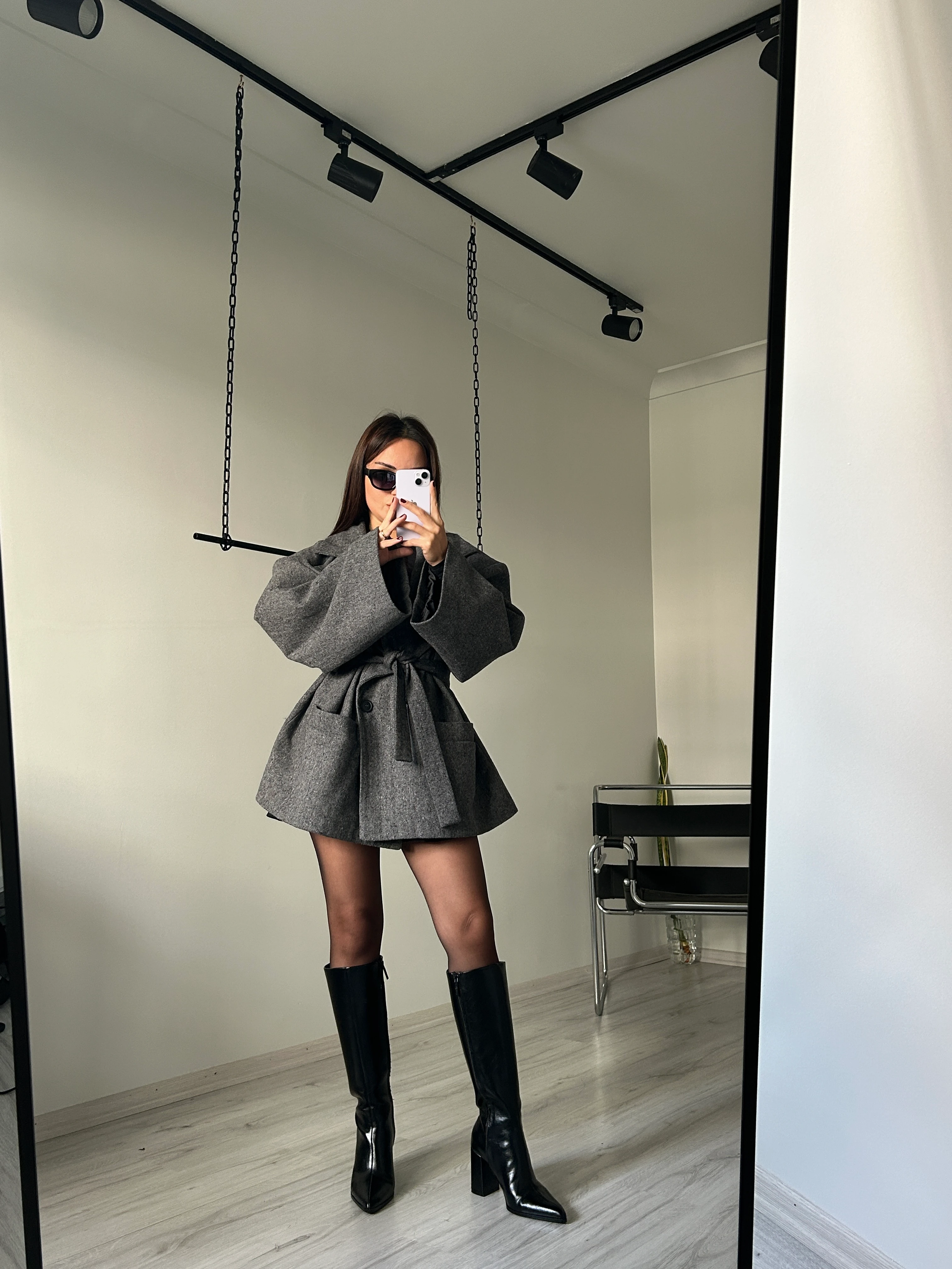 Balıksırtı vatkalı kaşe kaban orta boy