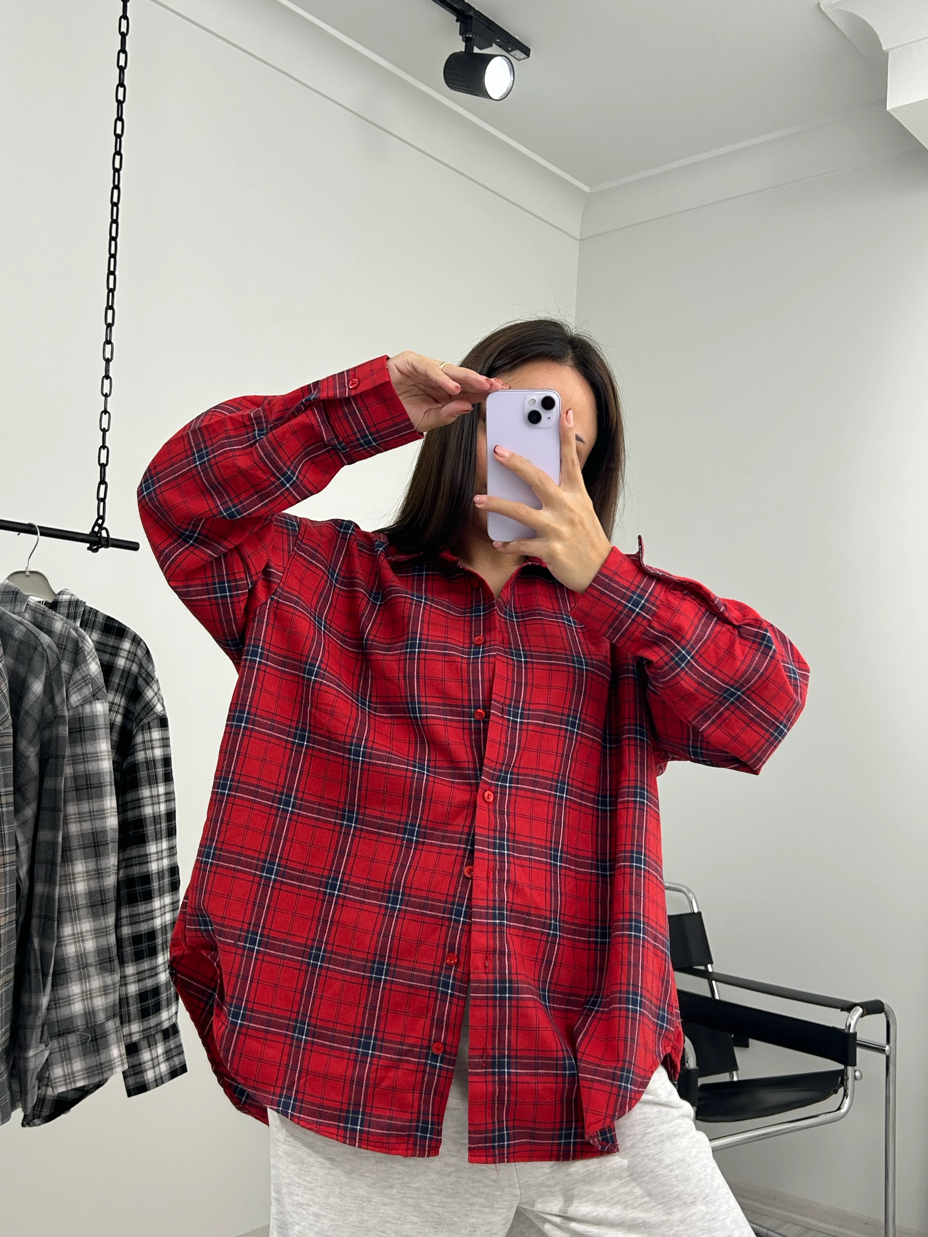 Ekose gömlek kırmızı