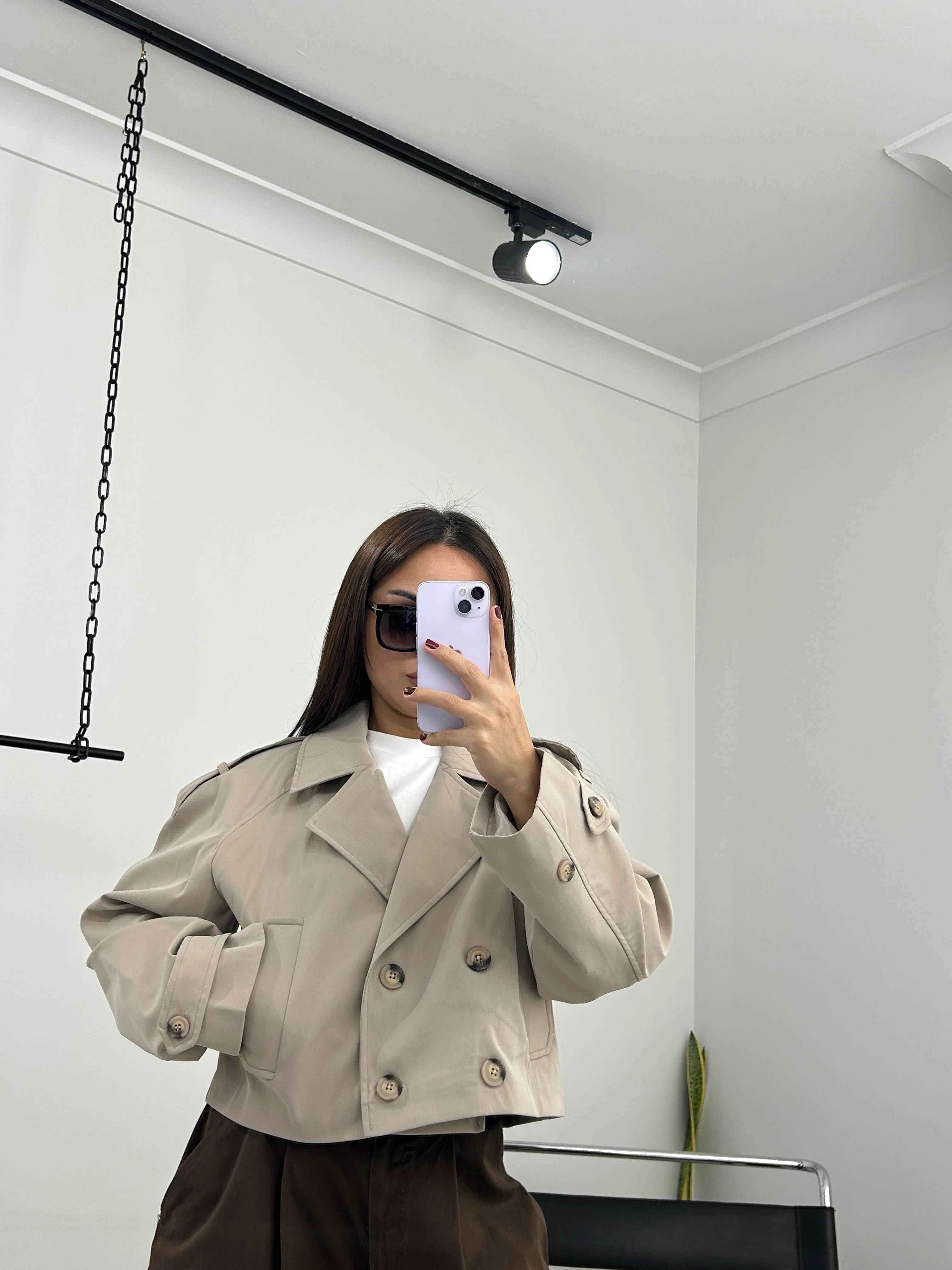 Kısa Trençkot taş