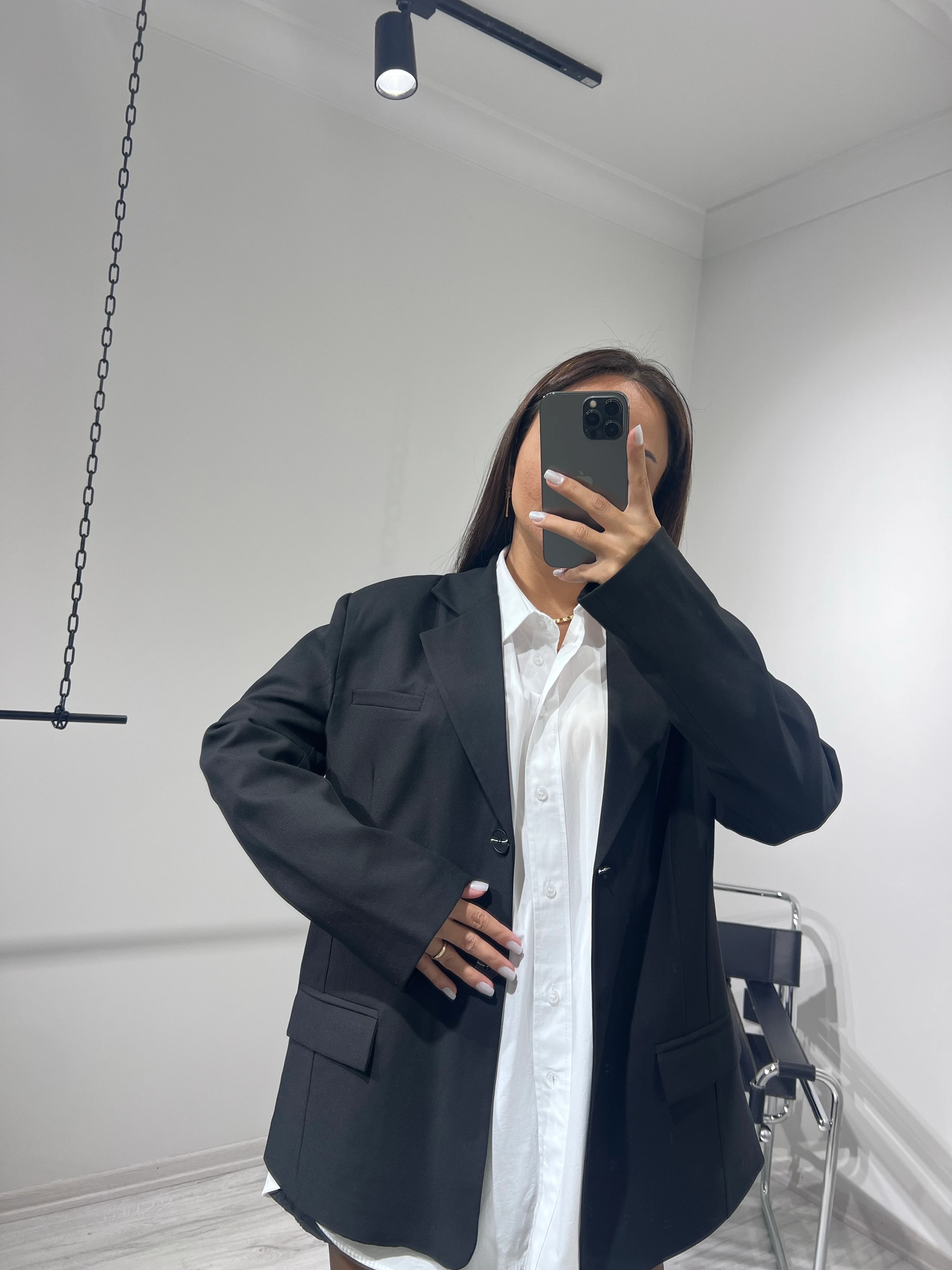 Oversize blazer ceket siyah