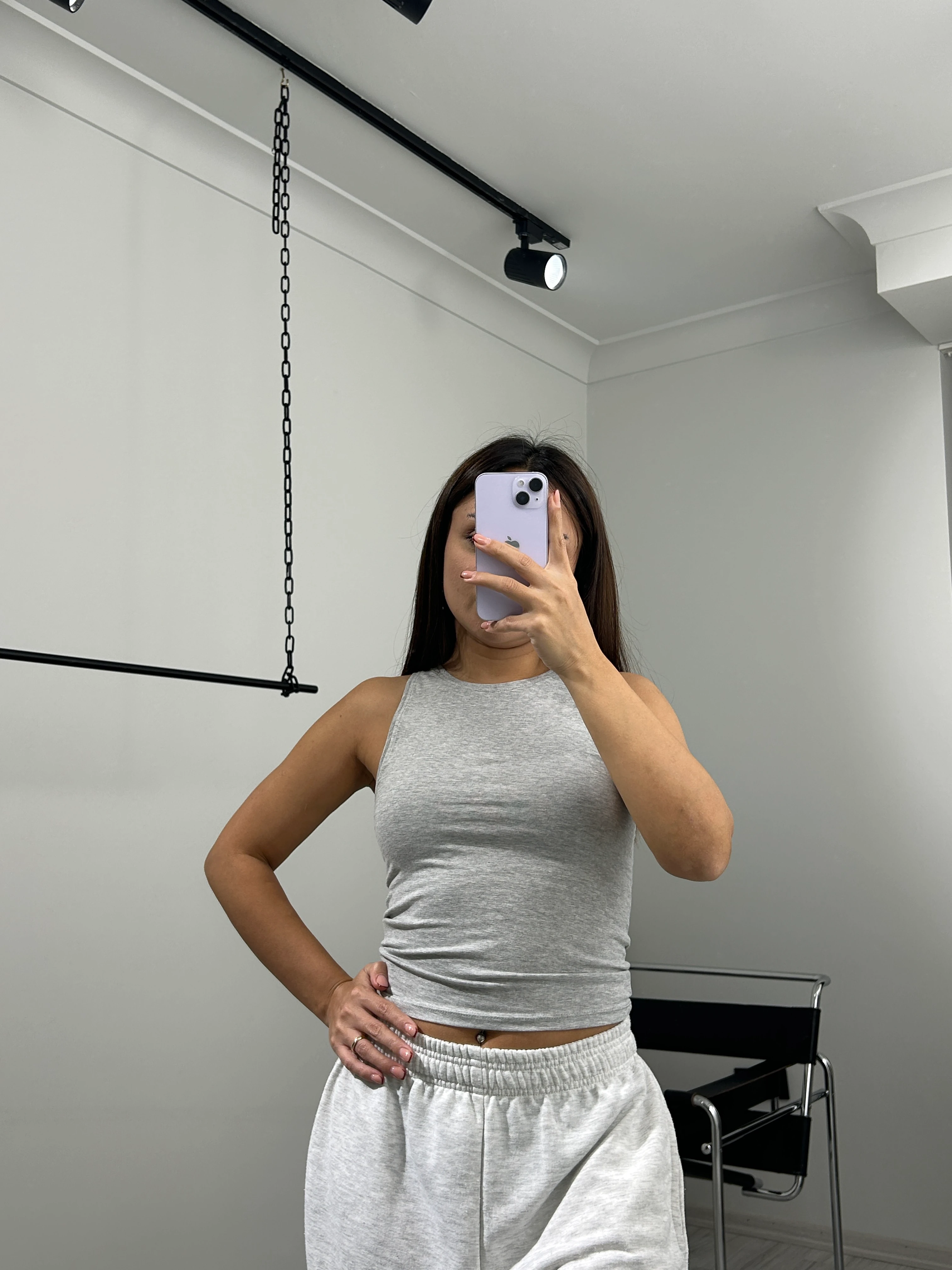 Halter yaka gri atlet