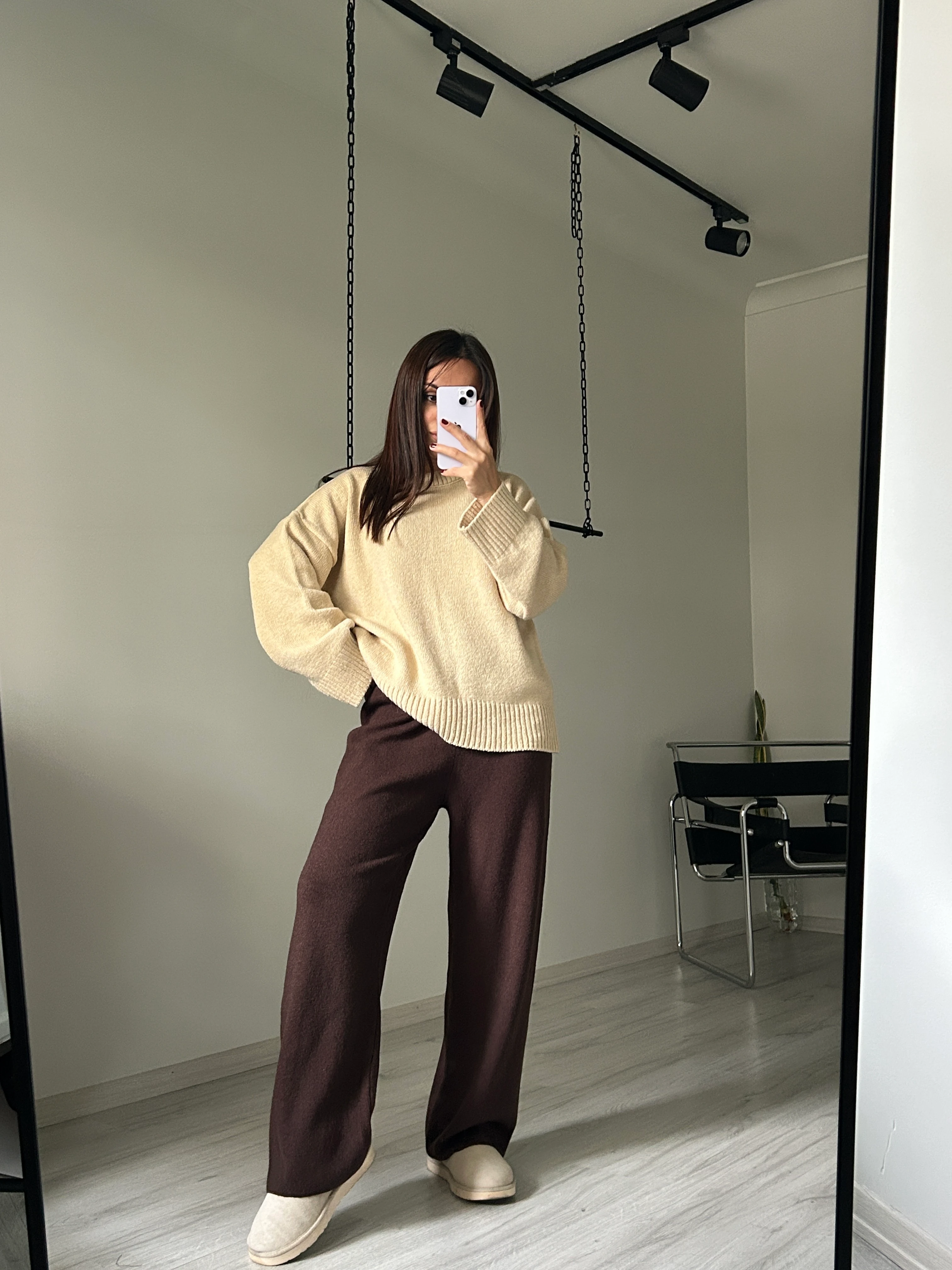 Triko pantolon kahve