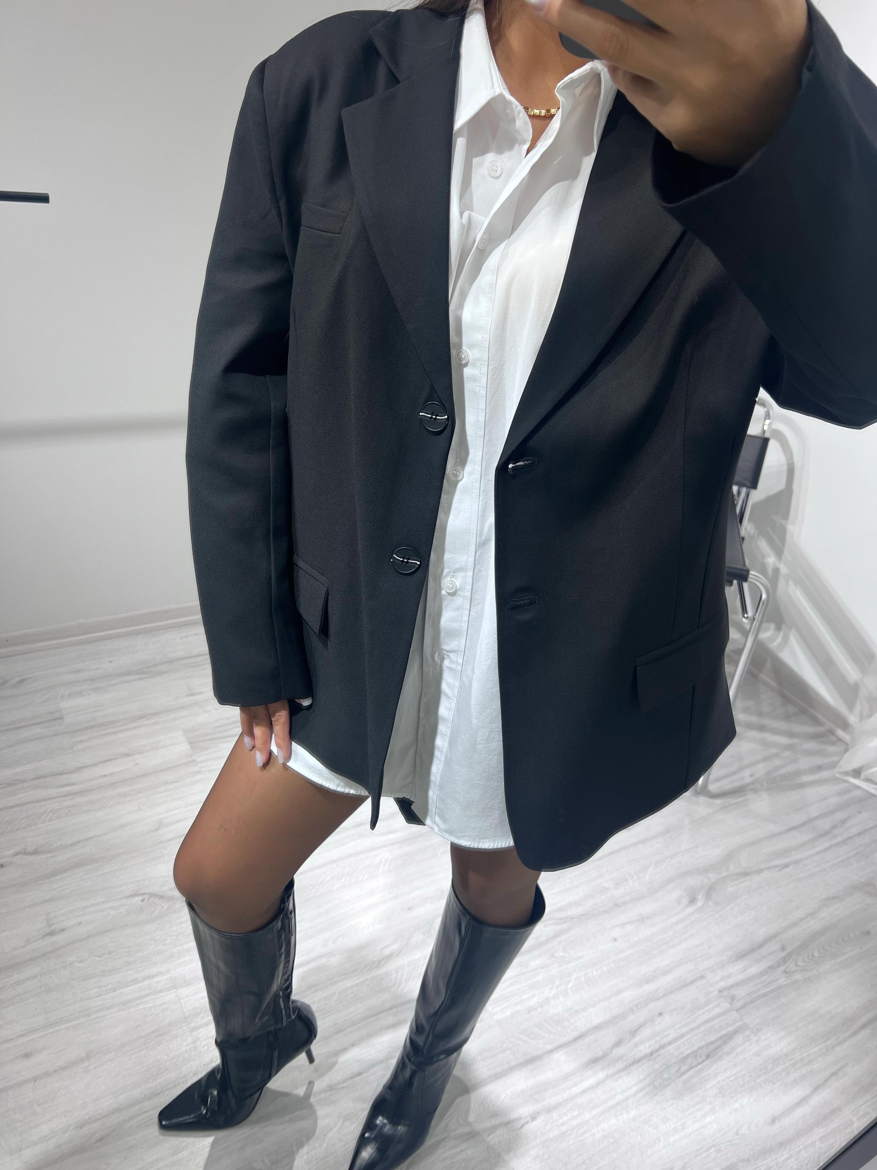 Oversize blazer ceket siyah