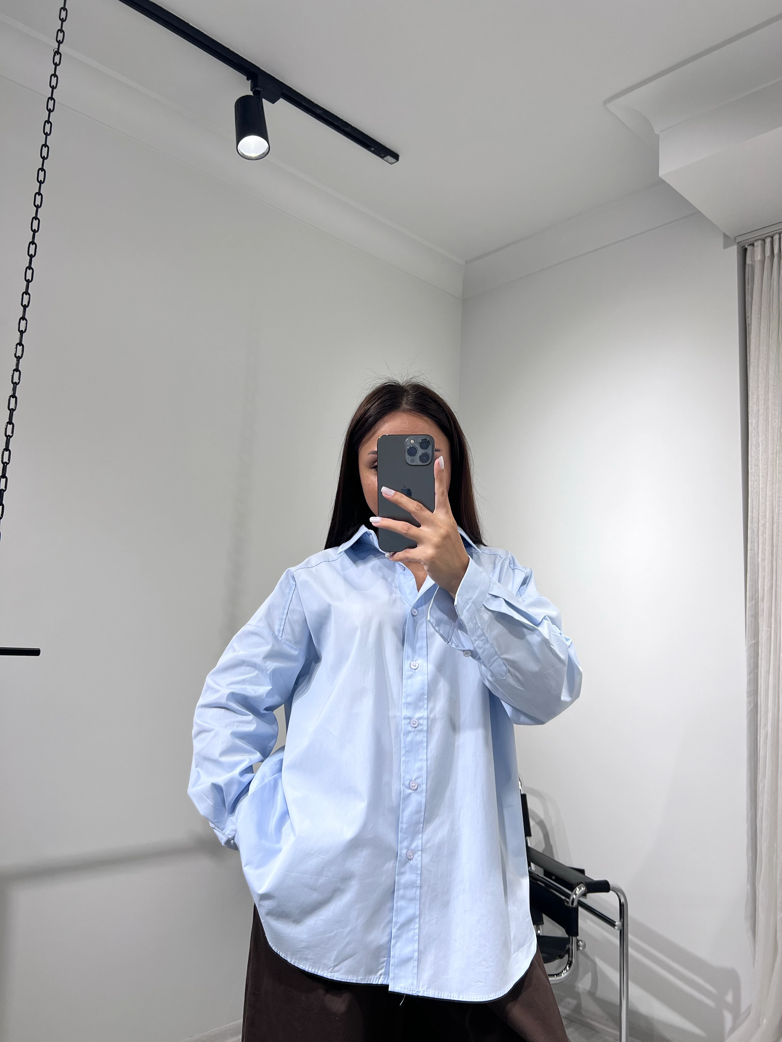 Oversize gömlek mavi