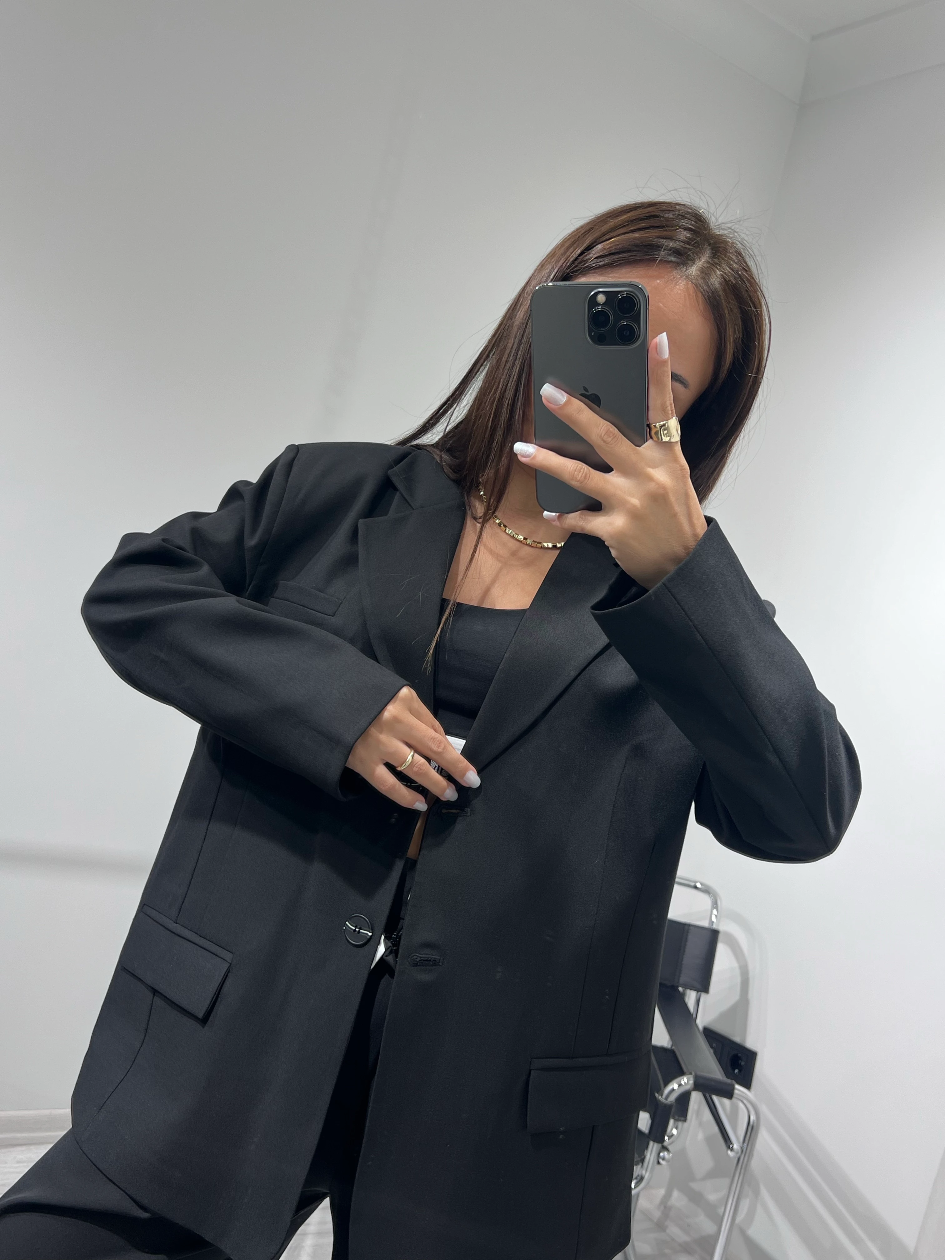 Siyah Blazer pantolon takım