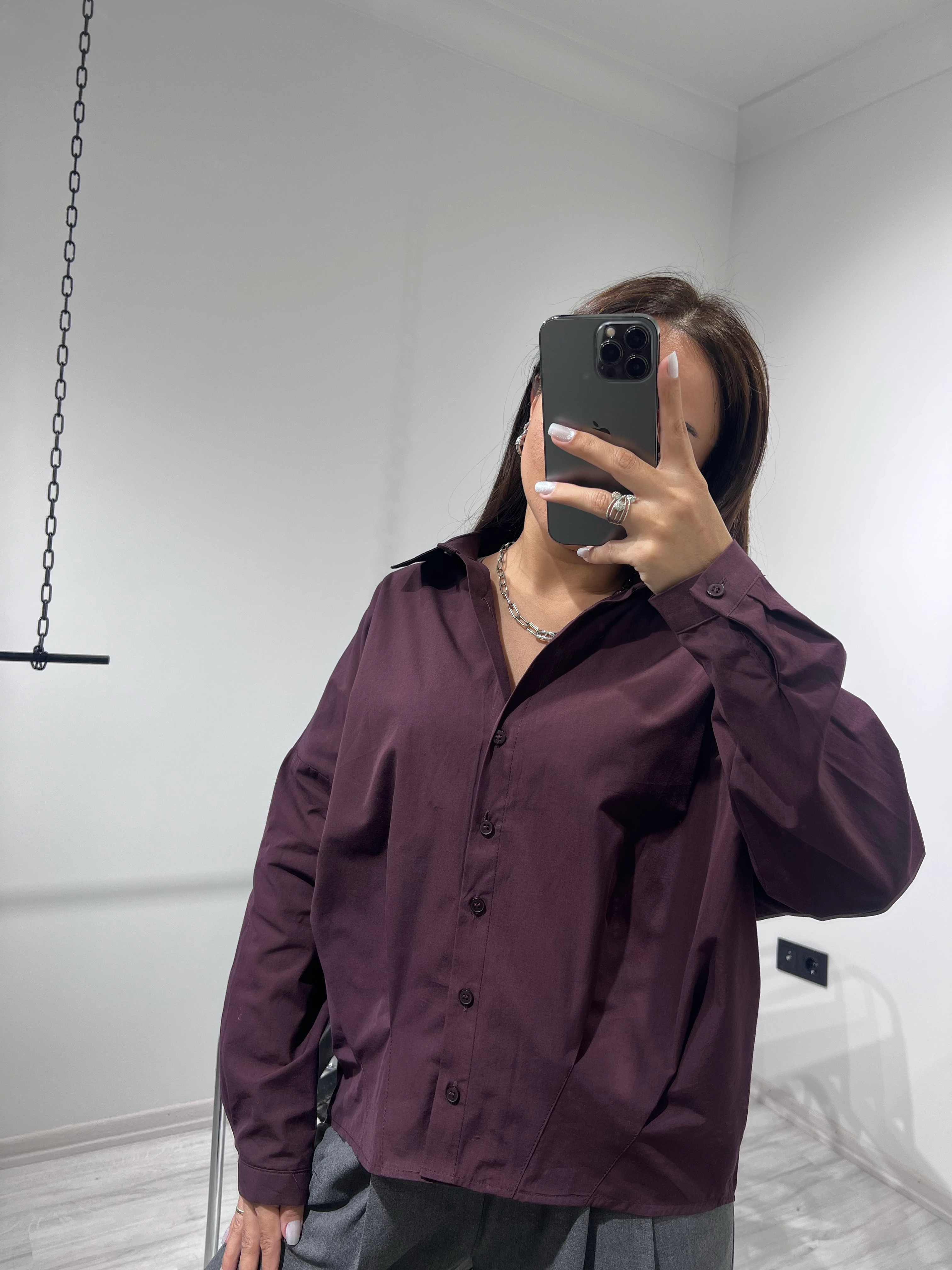 Pile Detay Poplin Gömlek