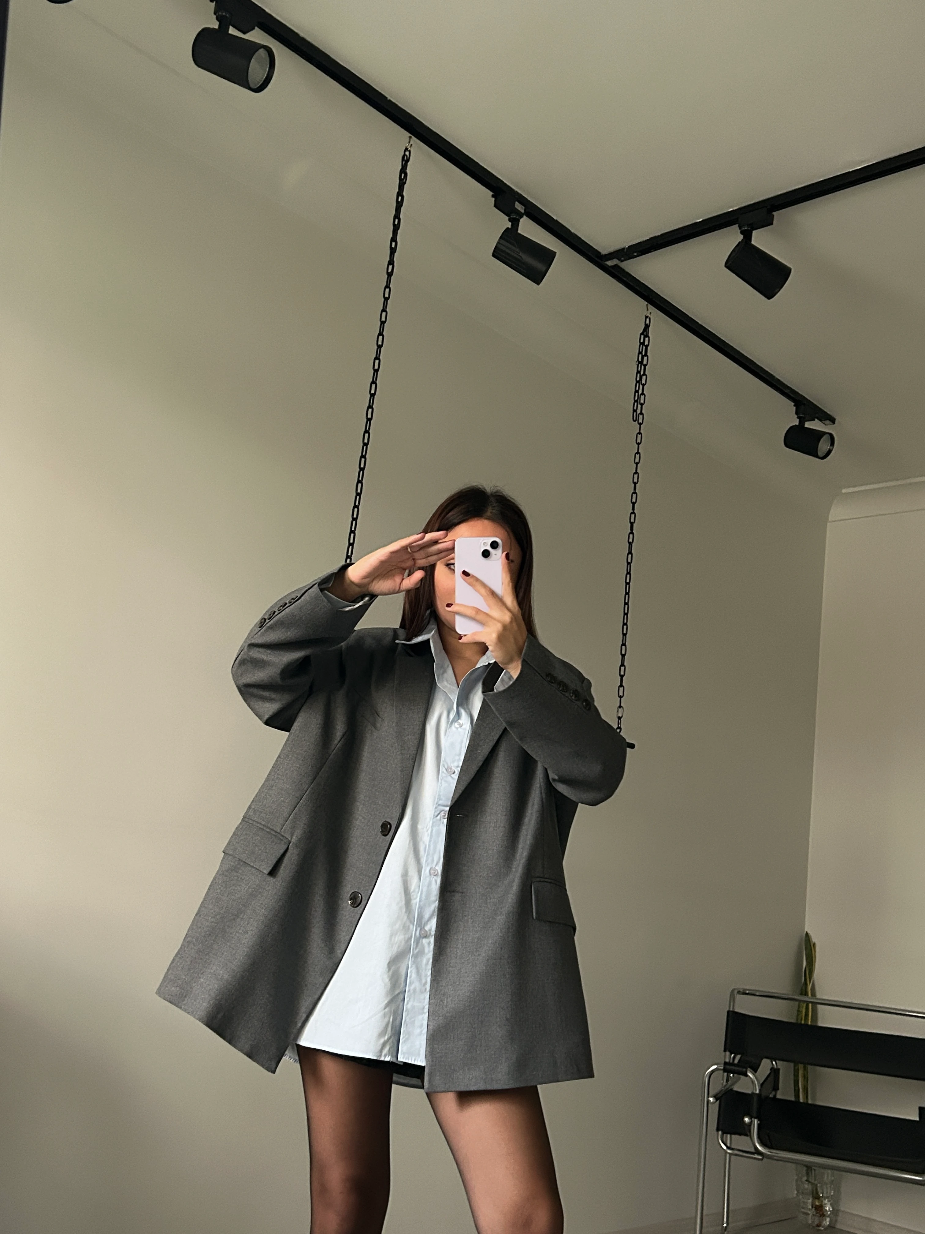 Gri oversize blazer ceket