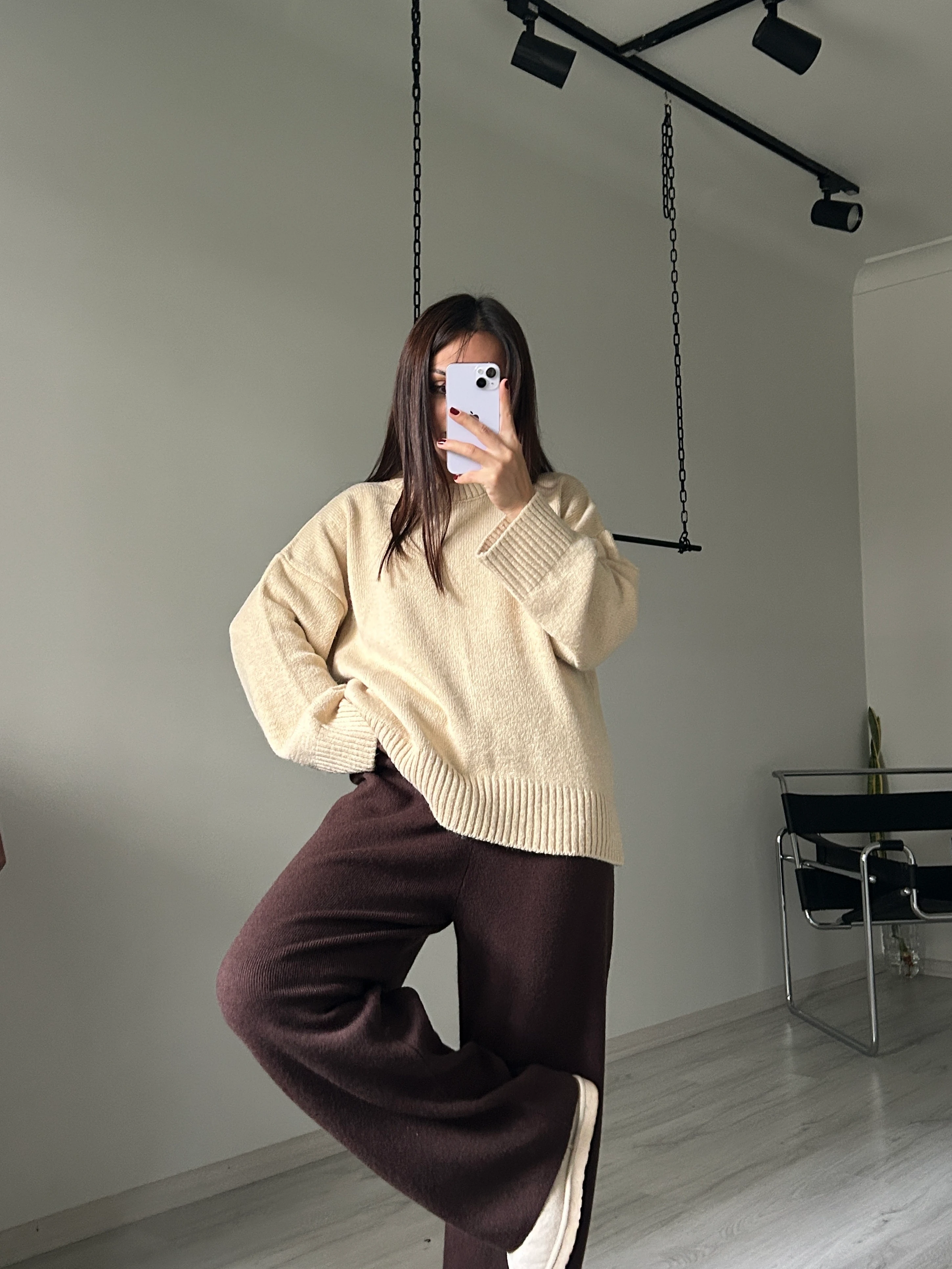 Triko pantolon kahve