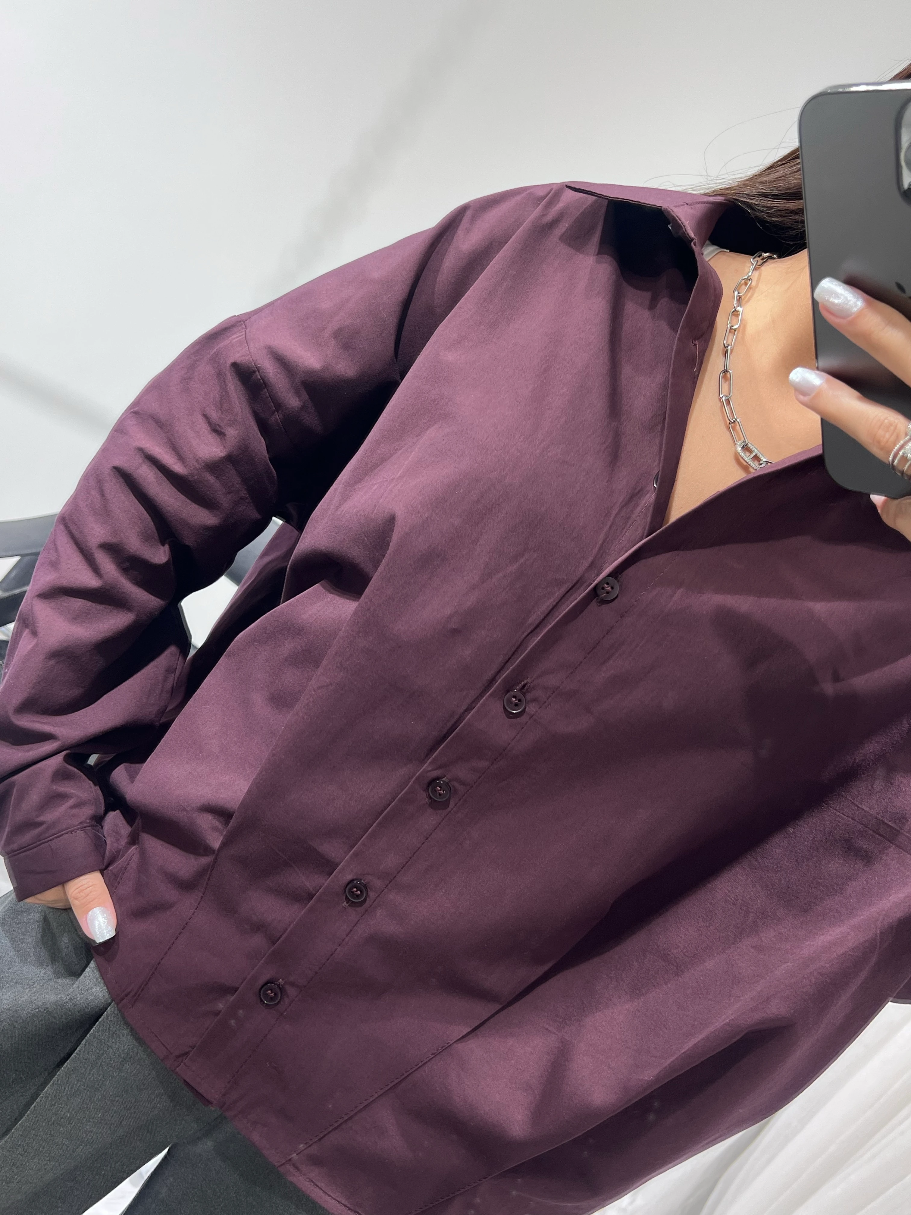 Pile Detay Poplin Gömlek