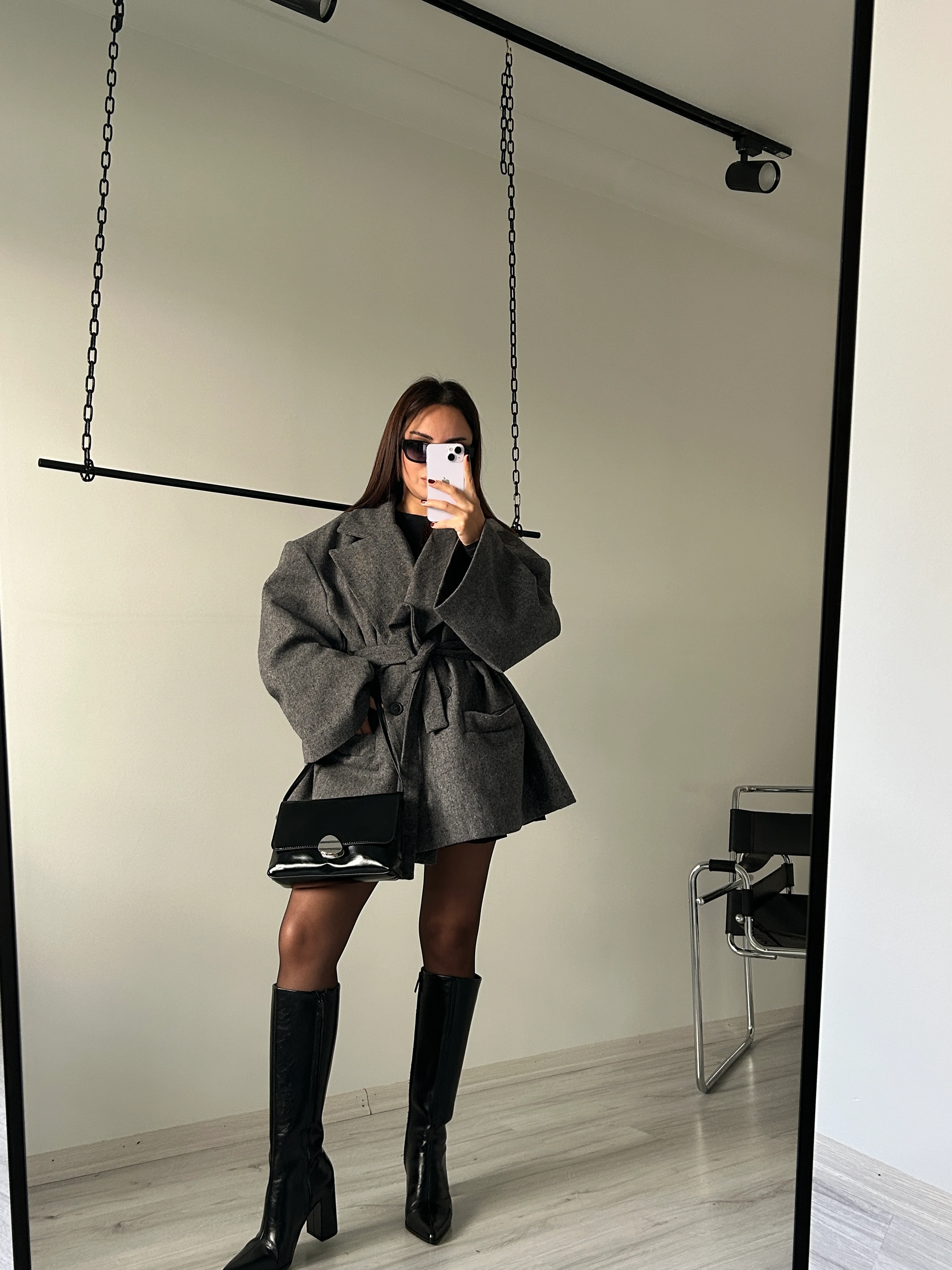 Balıksırtı vatkalı kaşe kaban orta boy