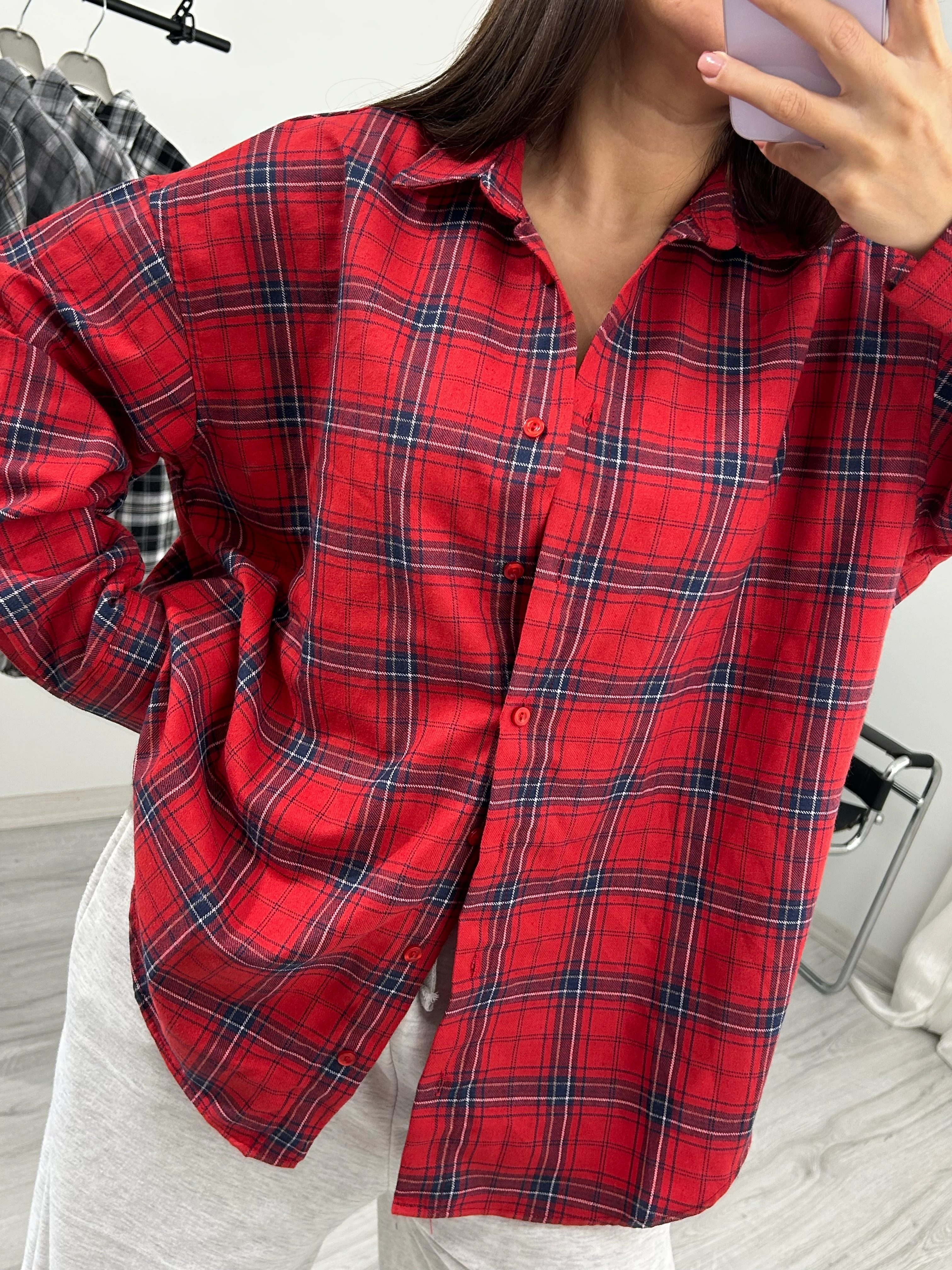 Ekose gömlek kırmızı