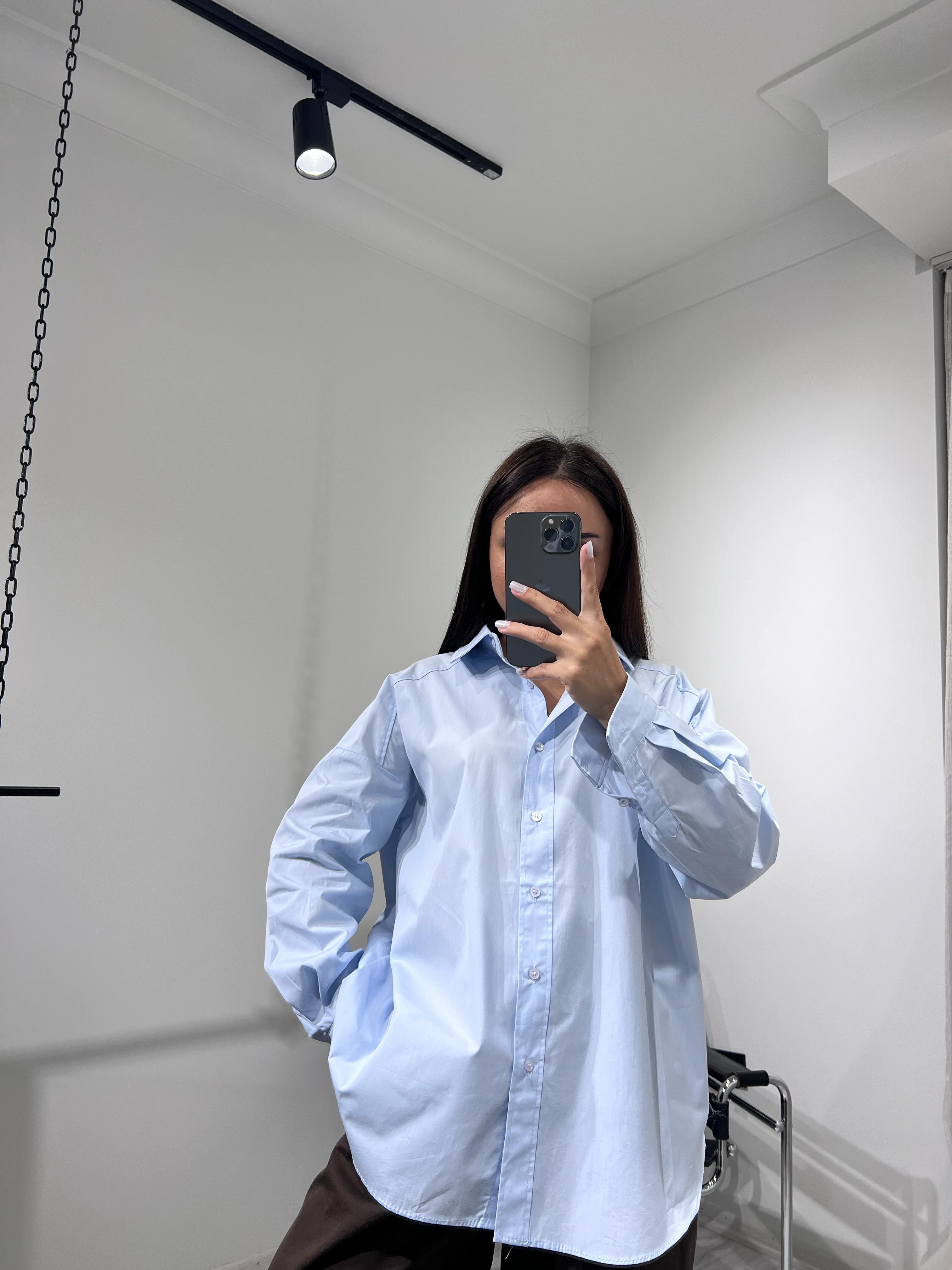 Oversize gömlek mavi