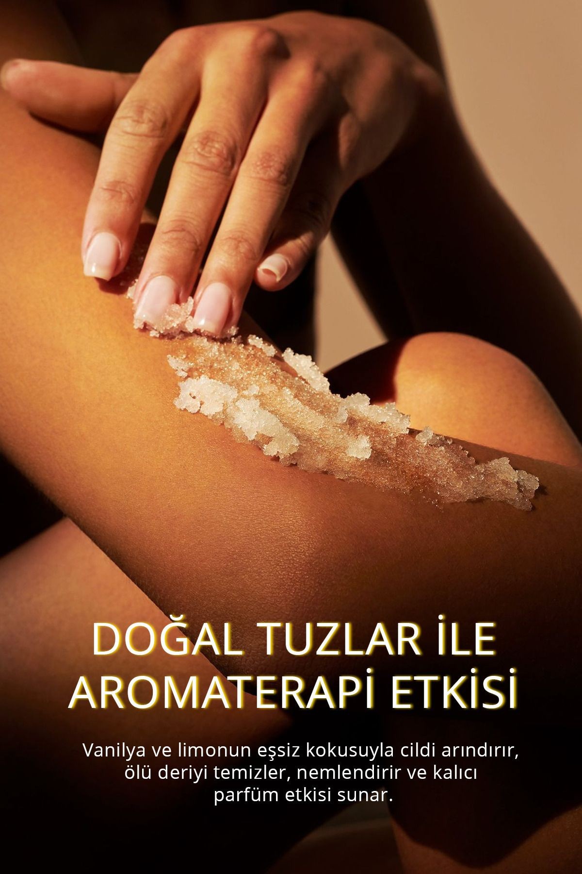 Ölü Deri Arındırıcı Soyucu Etkili Tuz Peeling Scrub Vanilya Ve Limon Kokulu El Ayak Vücut Peelingi