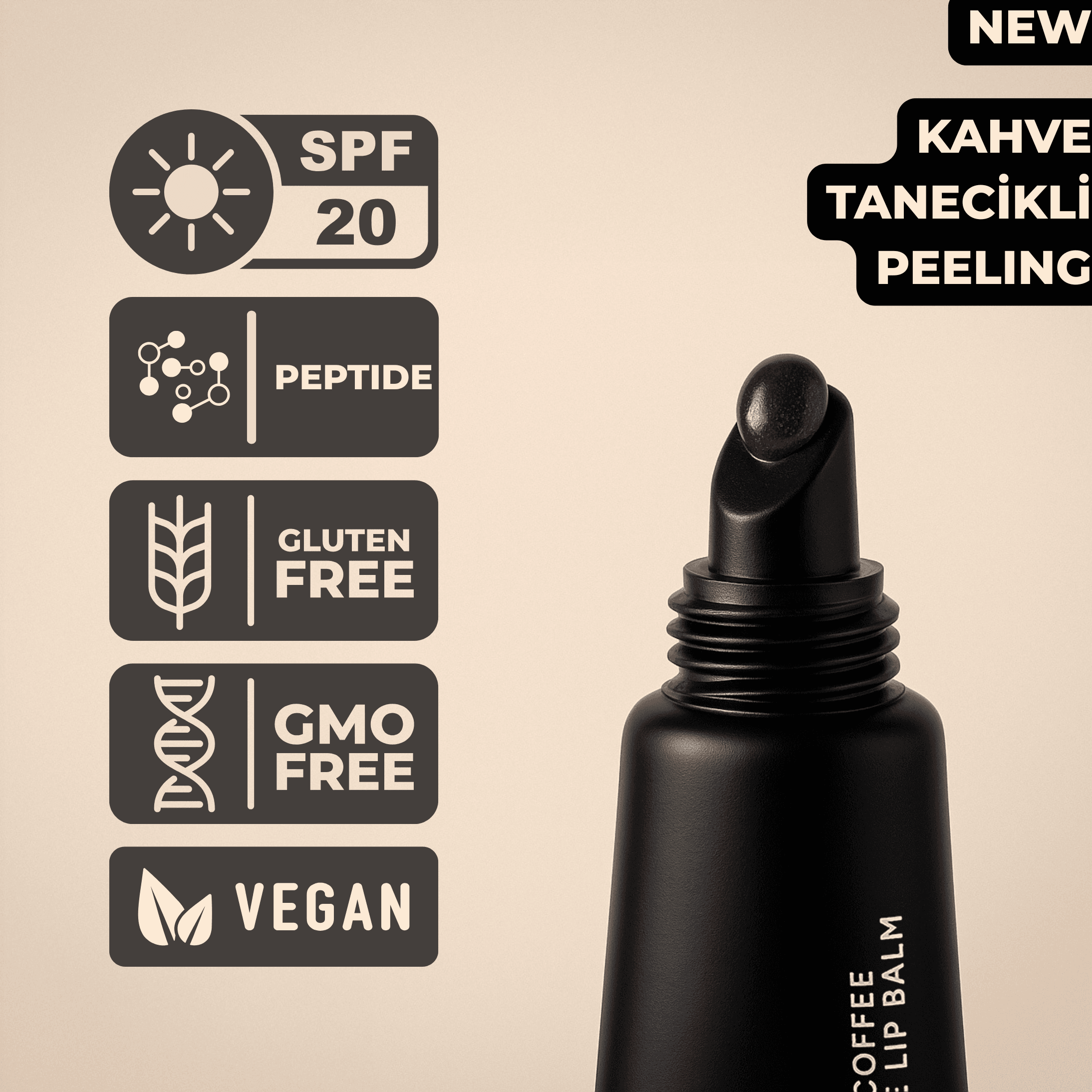 Black Coffee Peptide Lip Balm 