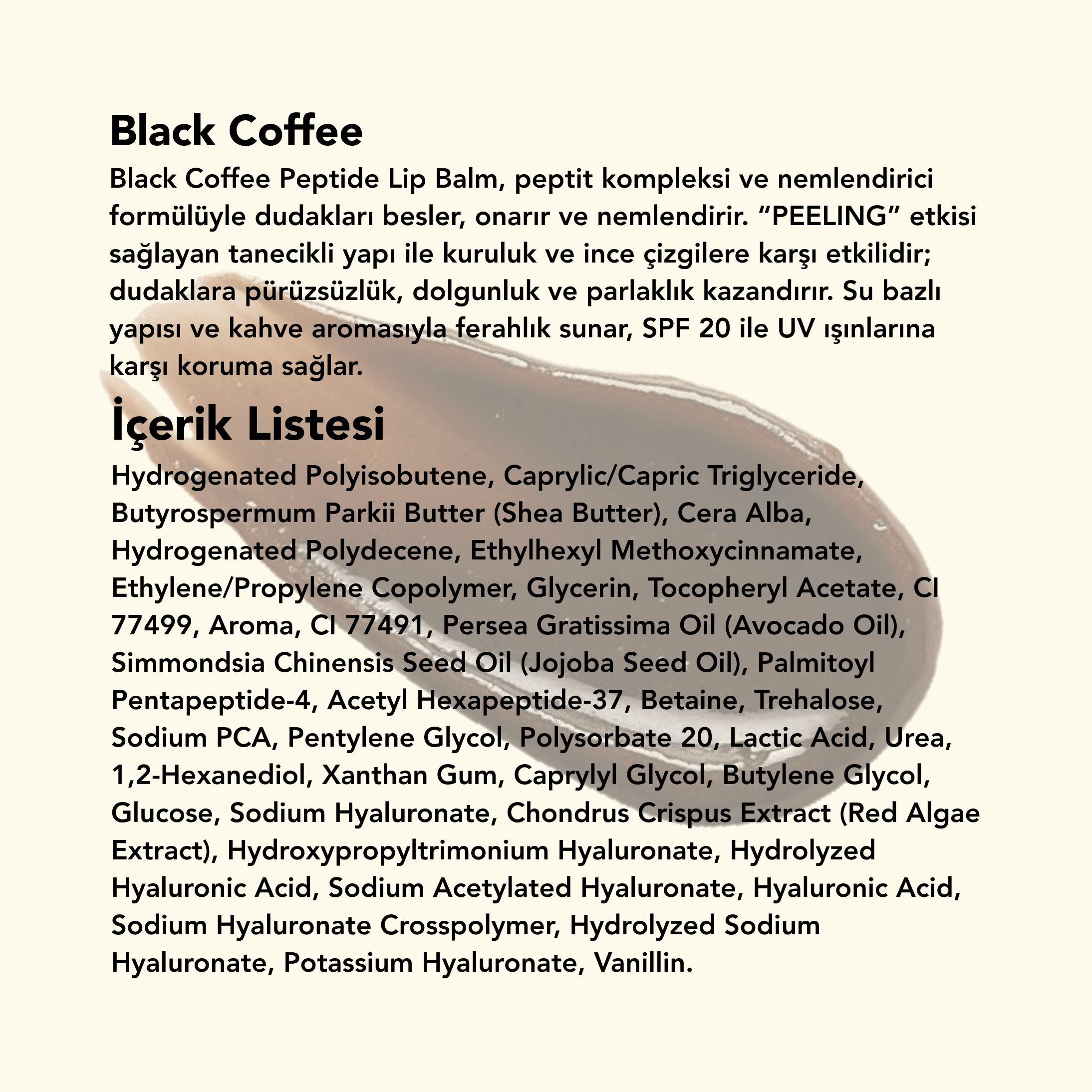 Black Coffee Peptide Lip Balm 