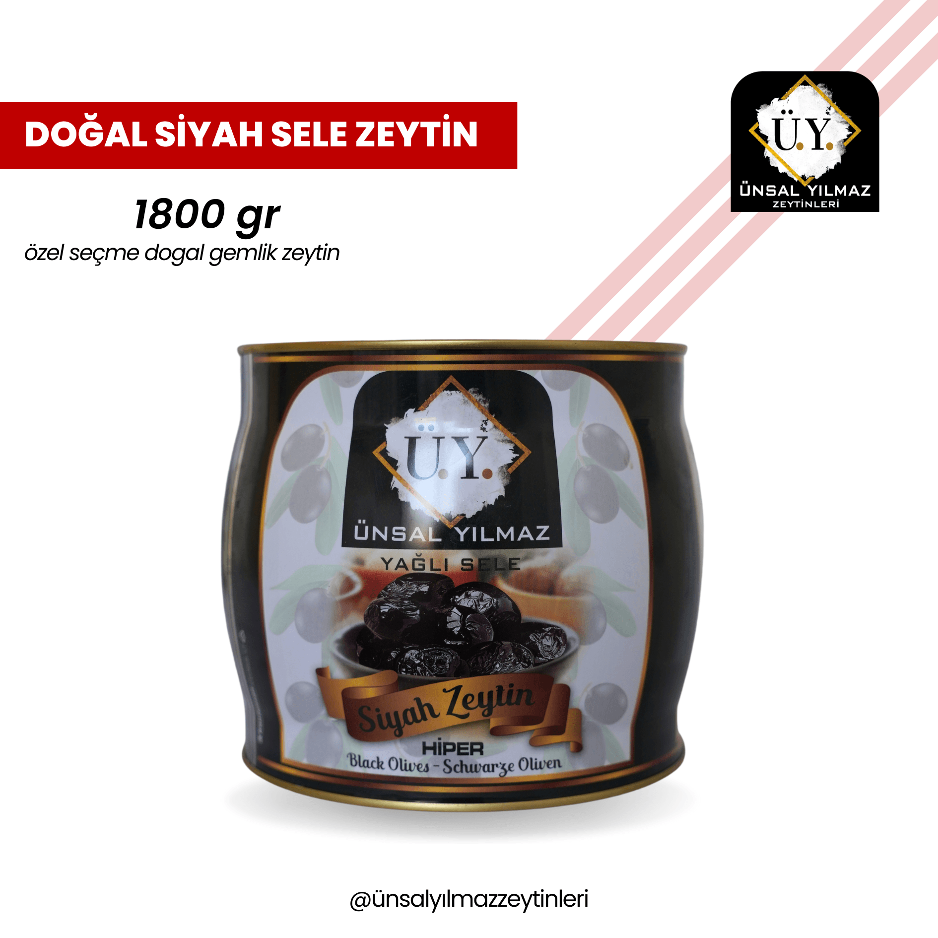 Doğal Siyah Sele Zeytin 1800 gr main variant image