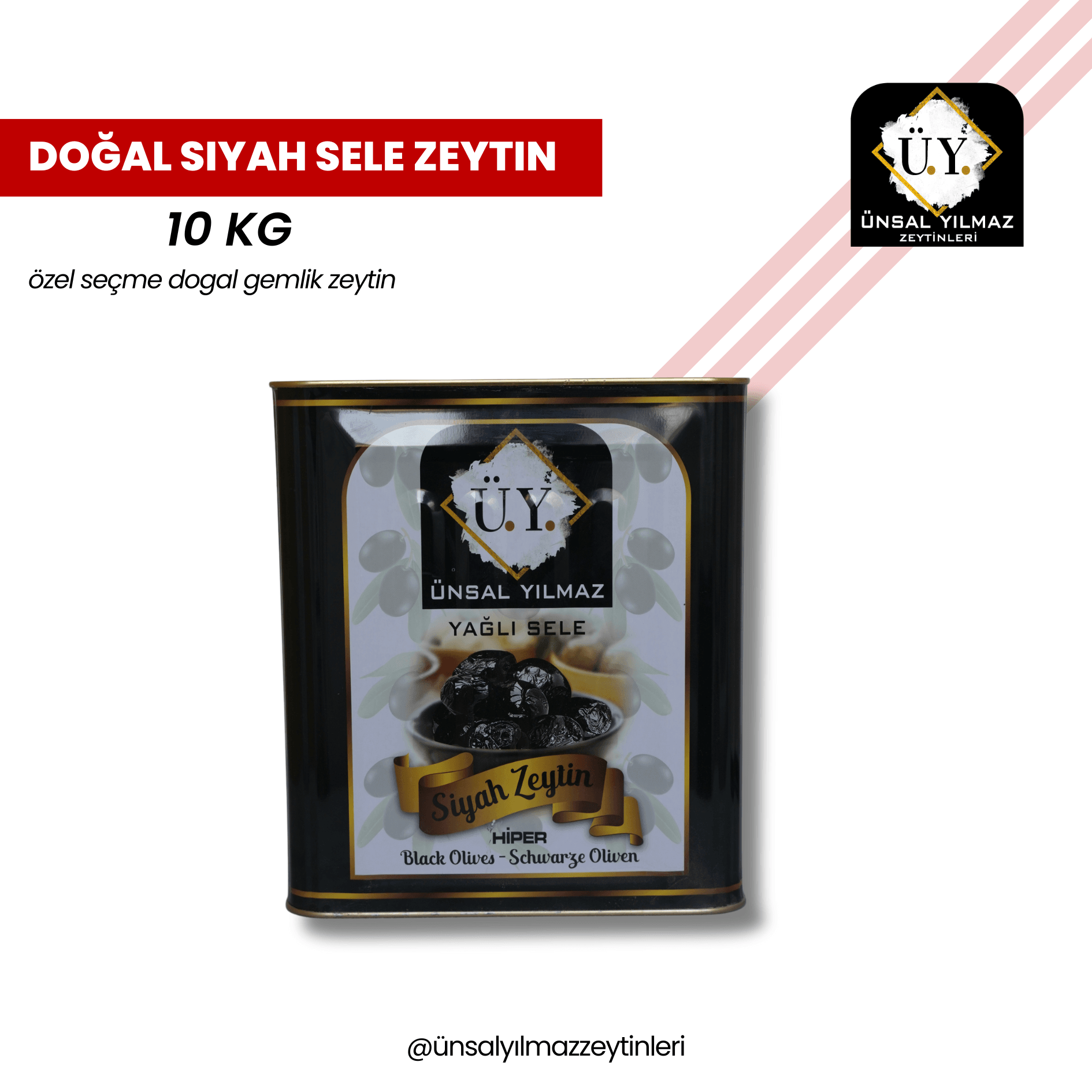 Doğal Siyah Sele Zeytin 10 KG