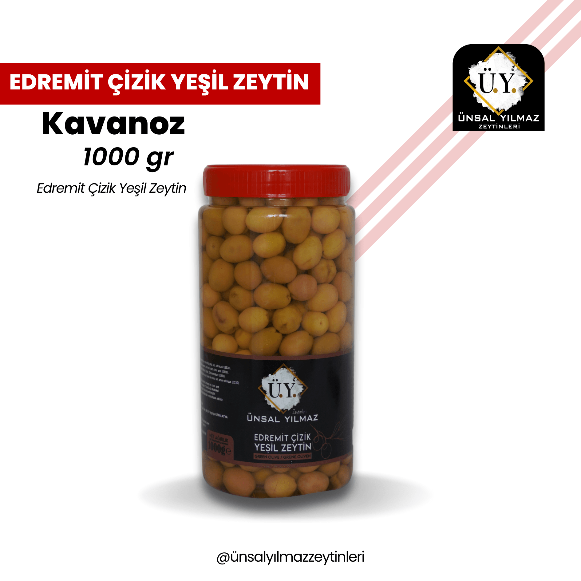 Edremit Çizik Yeşil Zeytin 1000 gr main variant image
