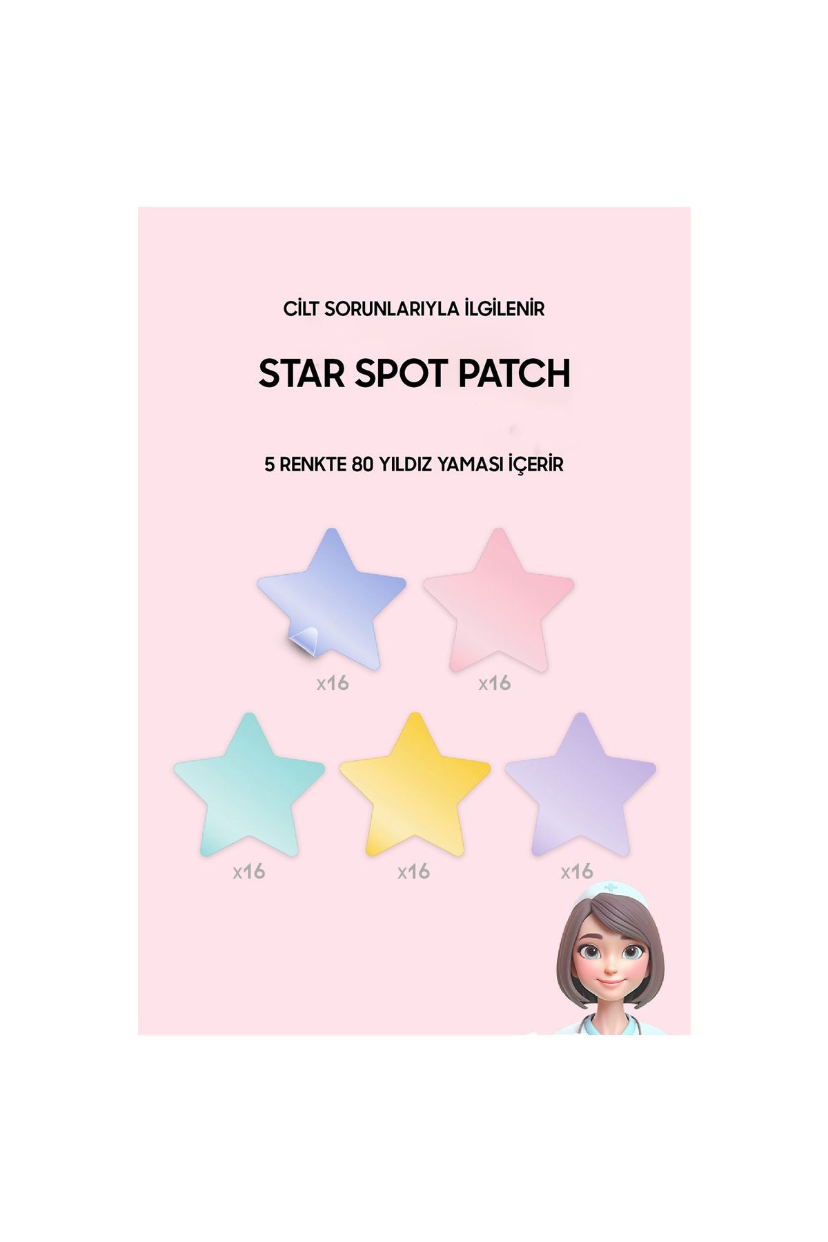 Star Spot Patch 5 Renk Yıldız Akne Bandı