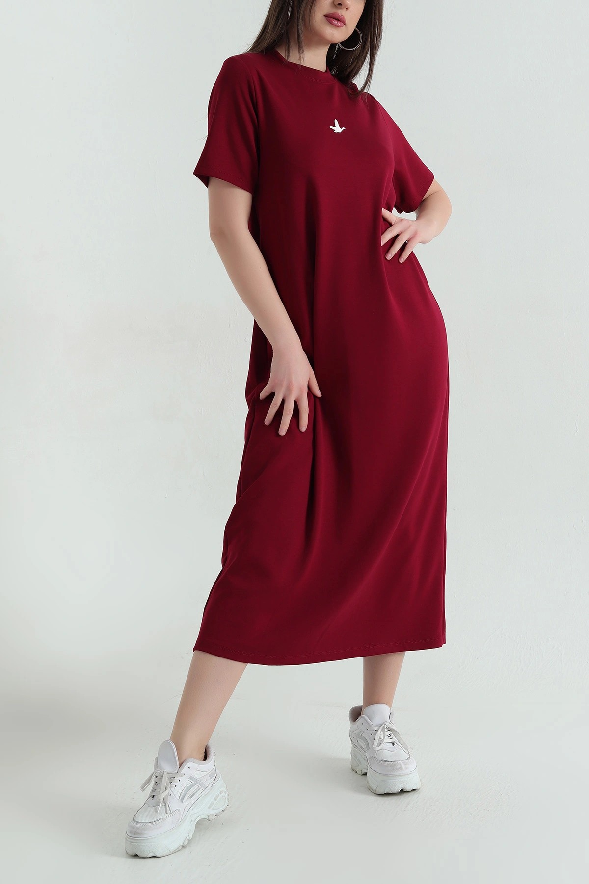 Surdacollection Beymen Model Midi Boy Elbise - Bordo