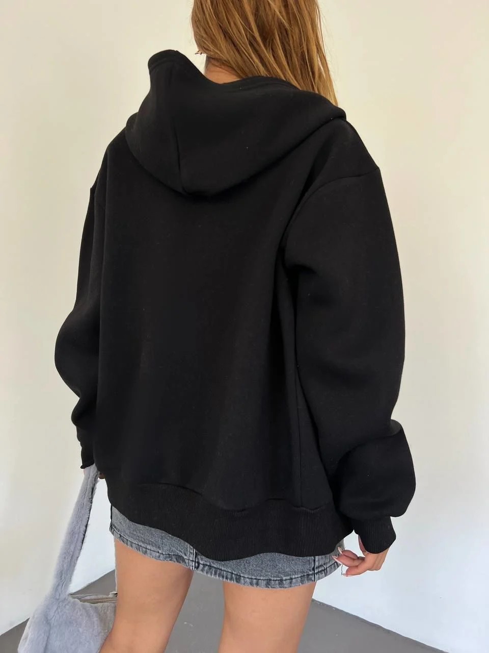 Unisex Kanguru Cepli Kapüşonlu Fermuarlı Rahat Kalıp Sweatshirt Hırka