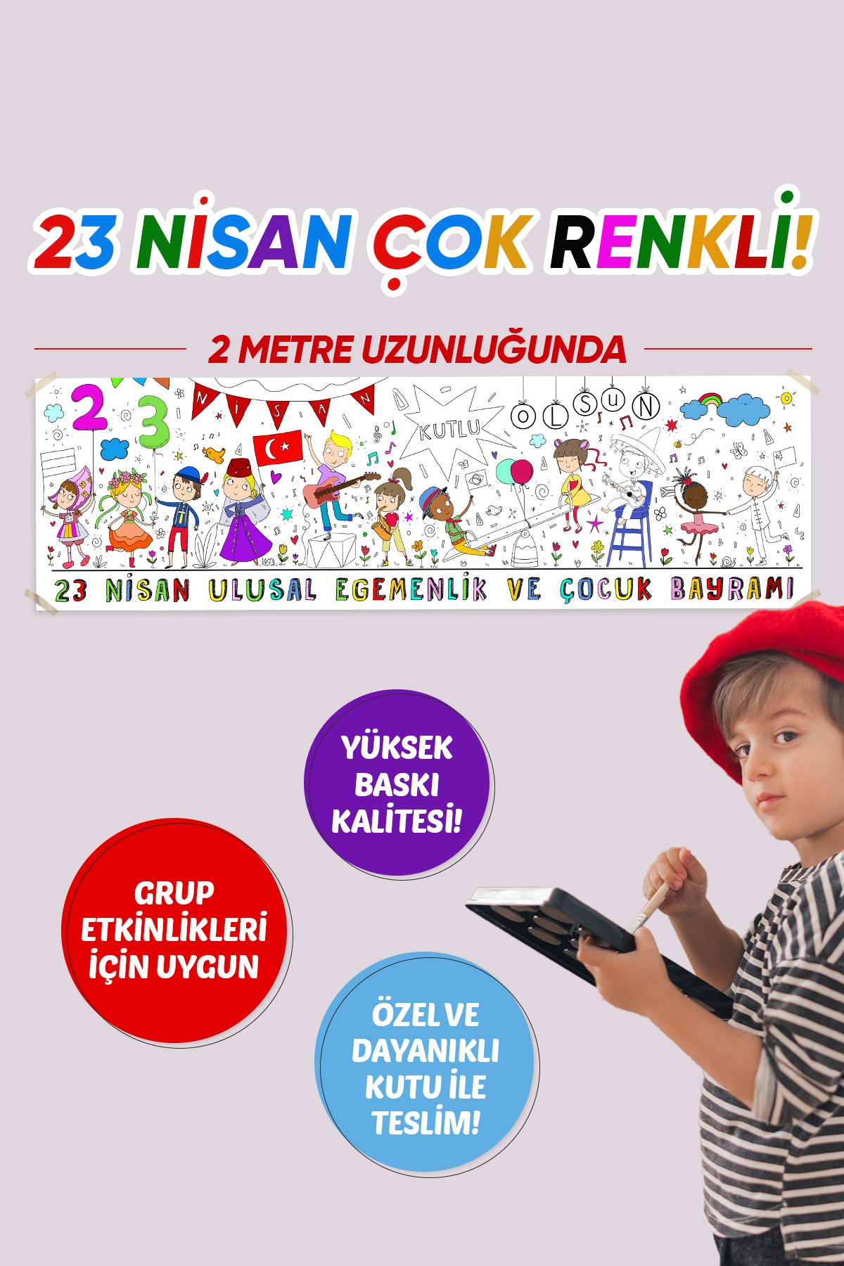 Renklerle 23 Nisan Boyama Kağıdı