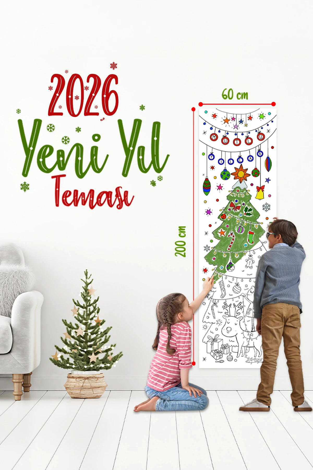 Yeni Yıl Ağacı Boyama Kağıdı