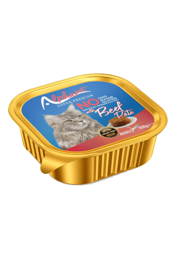 Alphapet Alutray Yetişkin Kediler İçin Sığır Etli Pate 100gr