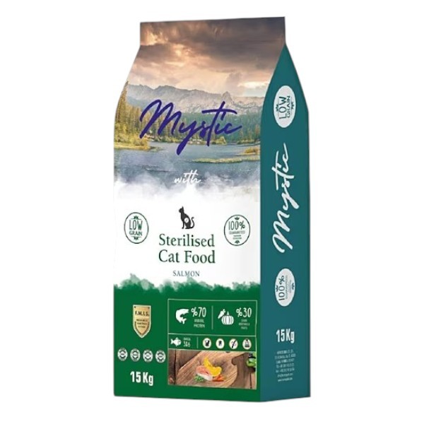 Mystic Az Tahıllı Somonlu 15 kg Kısırlaştırılmış Yetişkin Kedi Maması