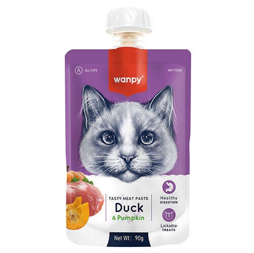 Wanpy Tasty Meat Paste Taze Ördeki ve Balkabaklı Kedi Et Ezmesi 90 Gr